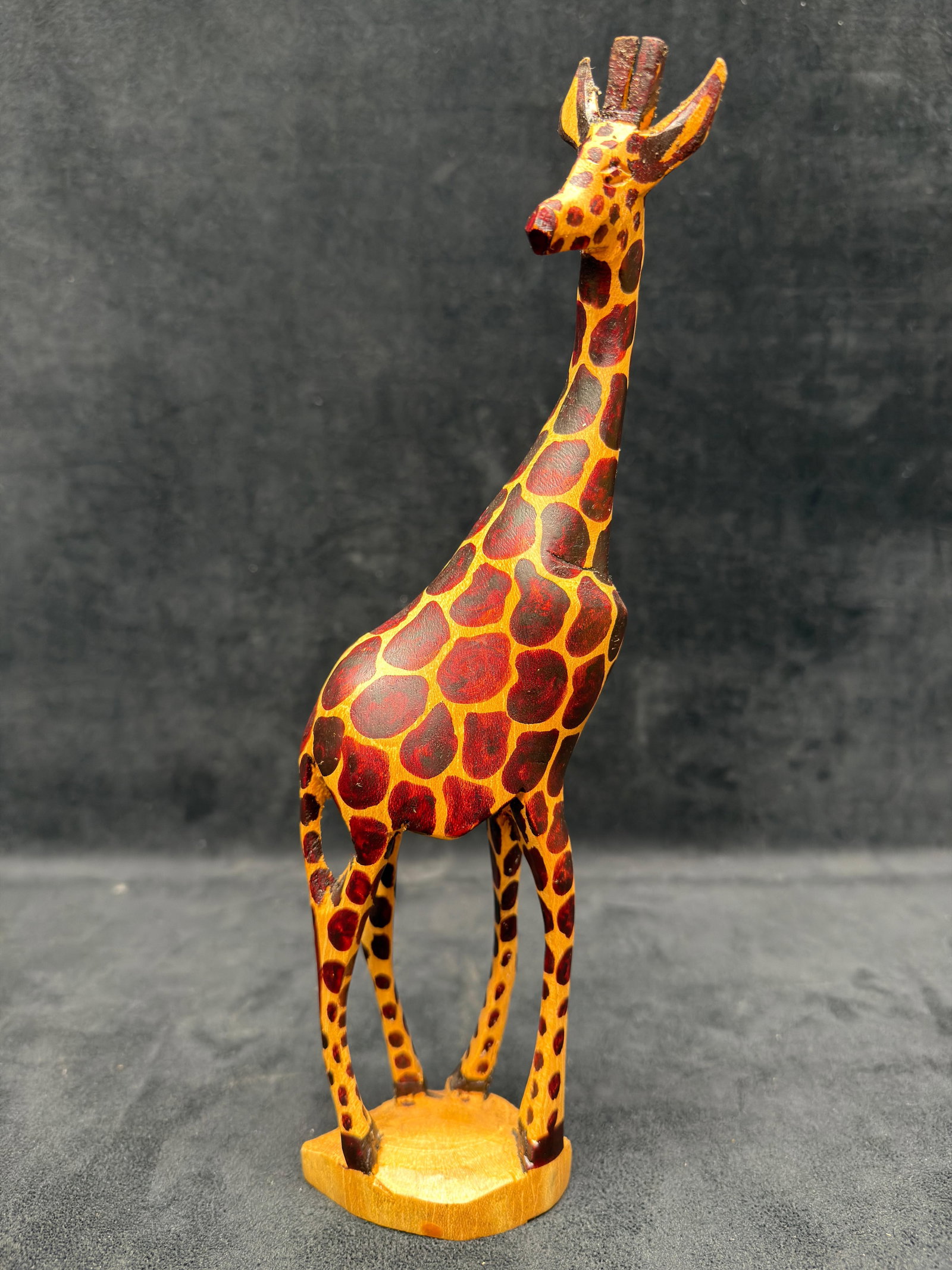 Hand-Carved Painted Wooden Giraffe Figurine African Safari Folk Art Sculpture (1 of 5)