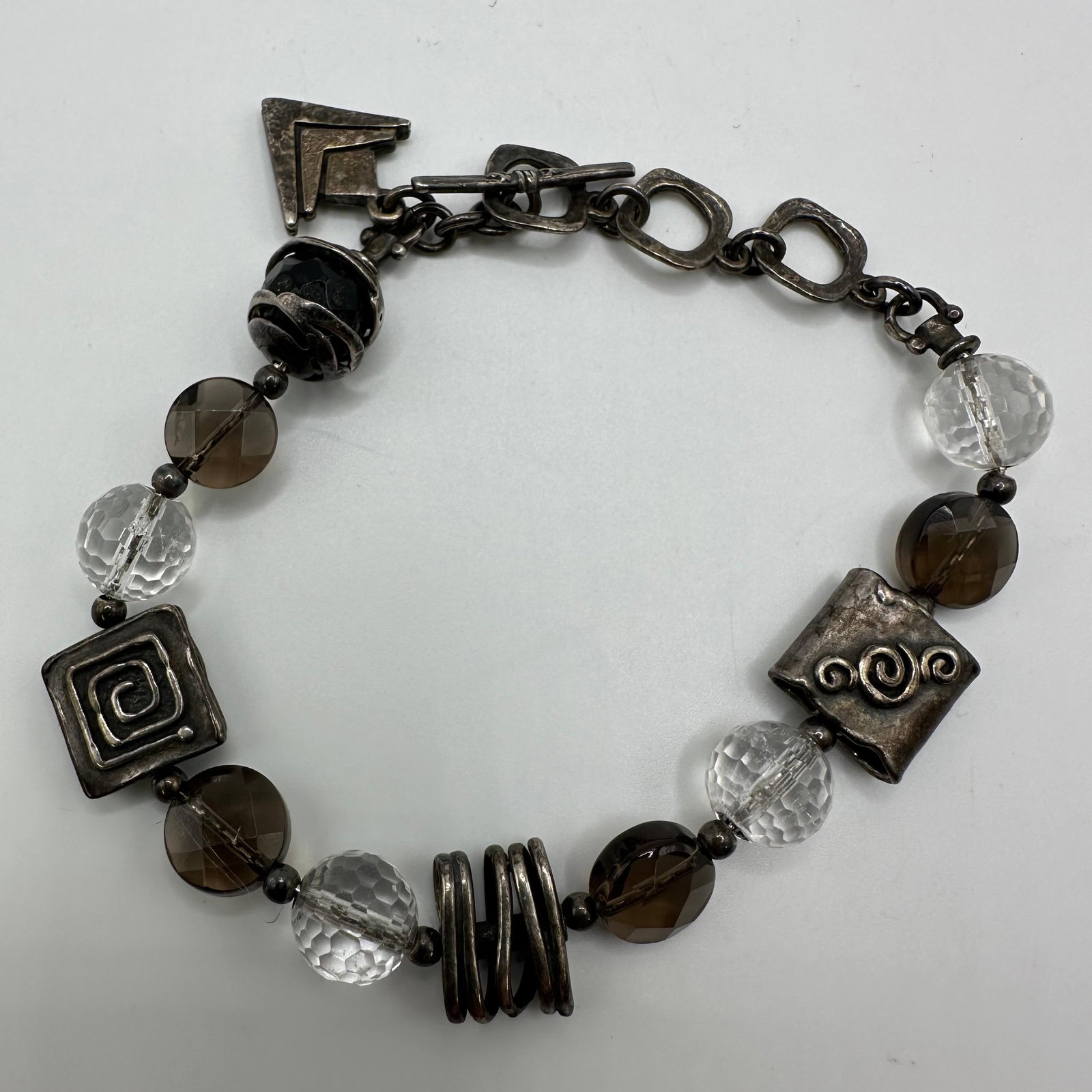 Silpada Sterling Silver Smoky Quartz Crystal Beaded Bracelet (1 of 10)
