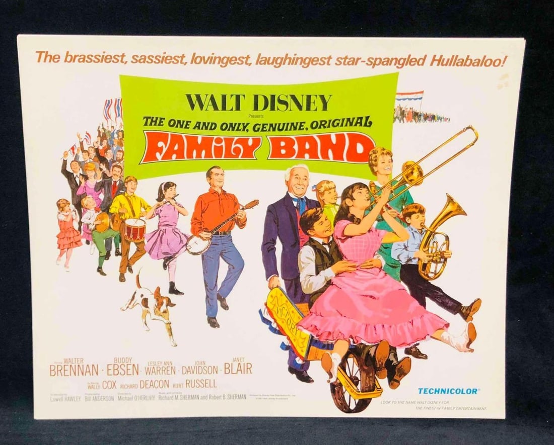 9 Walt Disney Presents The One And Only, Genuine, Original, Family Band Lobby Cards 1967 (3): This lot contains a 9 Walt Disney Presents The One And Only, Genuine, Original, Family Band Lobby Cards 1967 (3). Each lobby card is approx 11" x 14" and the set weighs about 0.4lbs. The photo prints