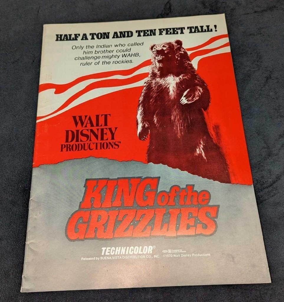 Vintage Disney King Of The Grizzlies Movie Pressbook: Vintage Disney King Of The Grizzlies Movie Pressbook. This booklet was sent to movie theaters to help with promoting the movie. Has a catalog for movie posters and other promotional items. This is