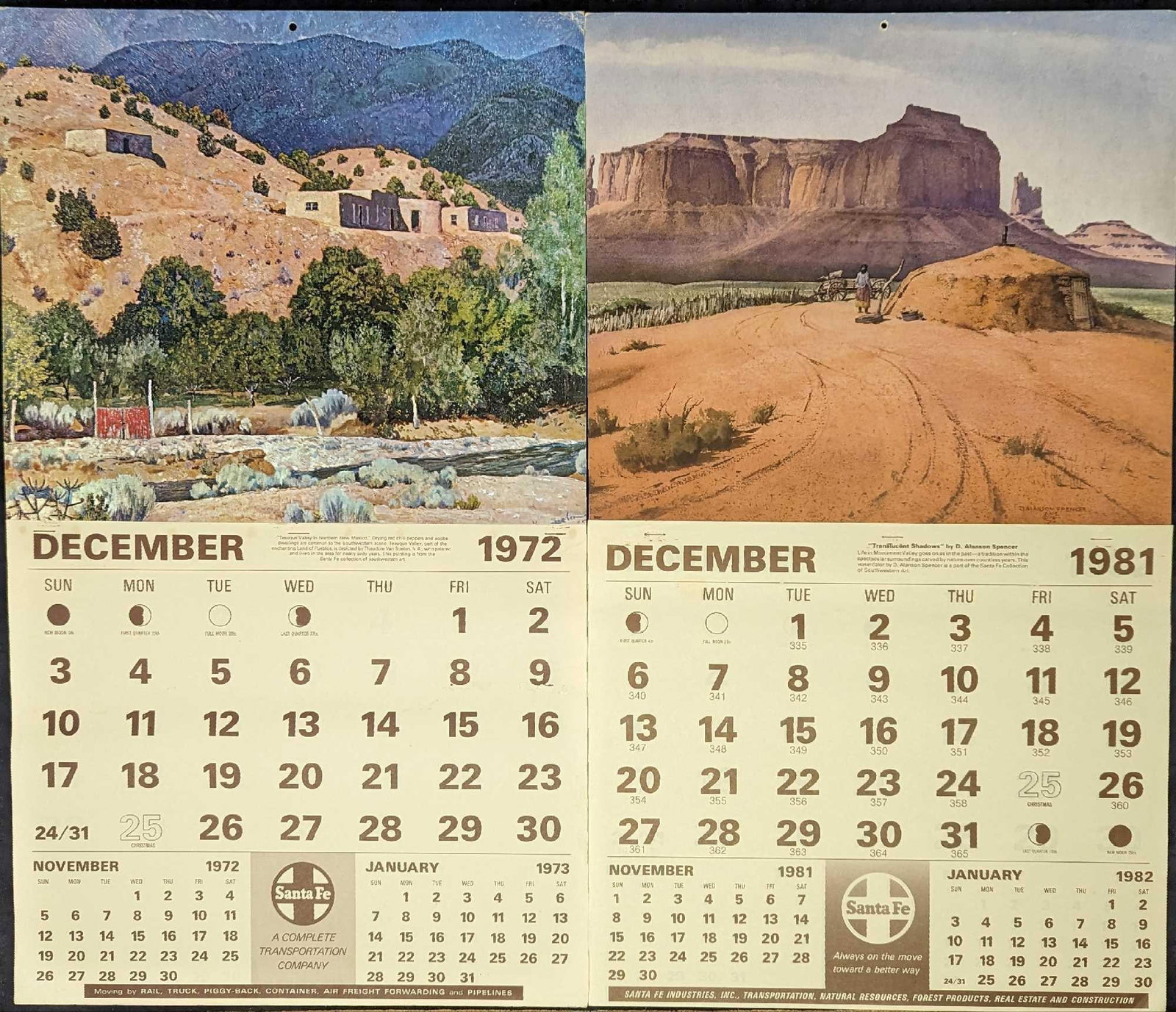 2 Santa Fe 1981 & 1978 Wall Calendars Spencer & Soelen  (1 of 4)