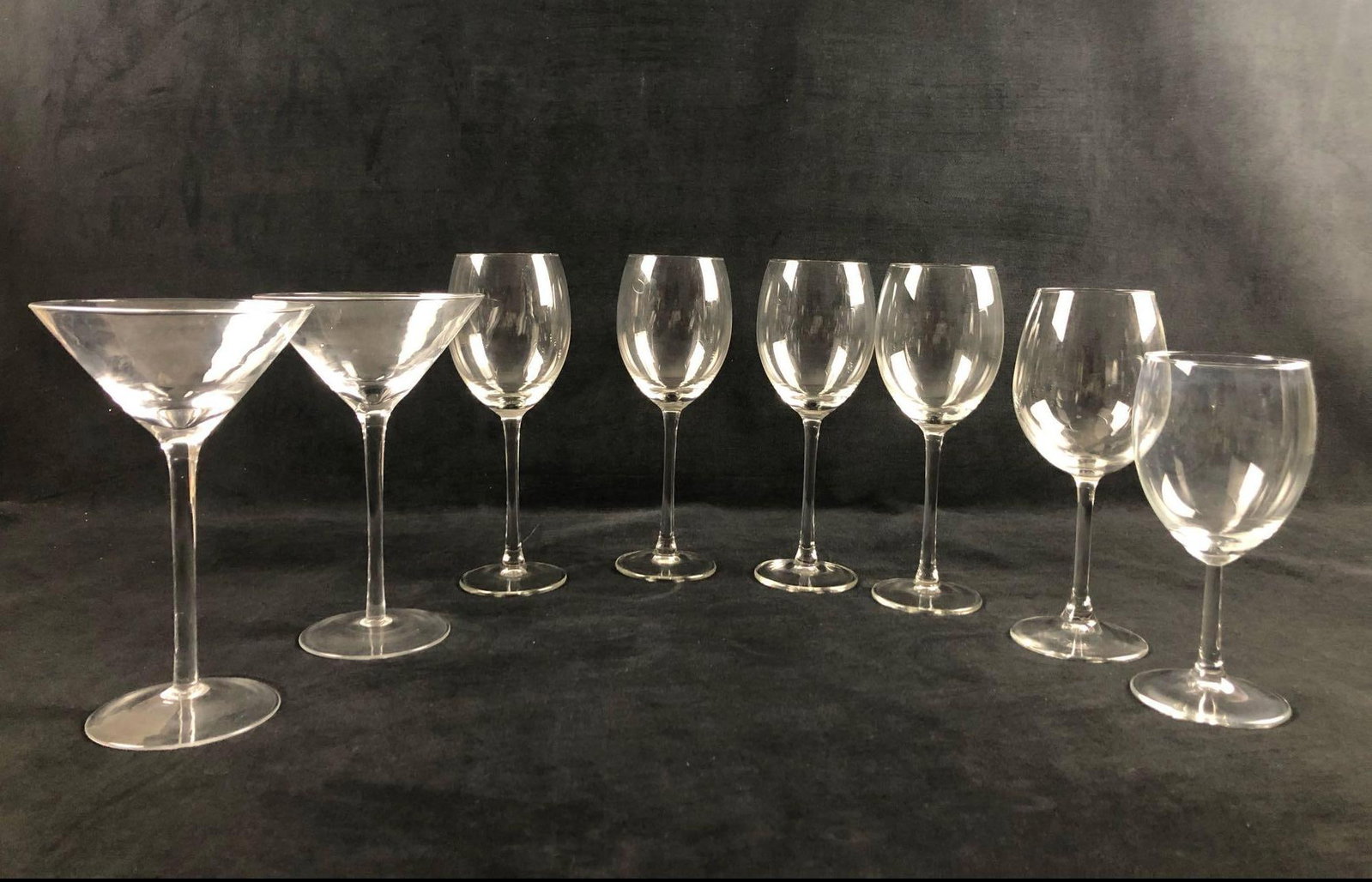 Lot Of 8 Mix Fine Glass Wine Cocktail Martini Cabernet Zinfandel Chardonnay Bormioli Rocco (1 of 11)