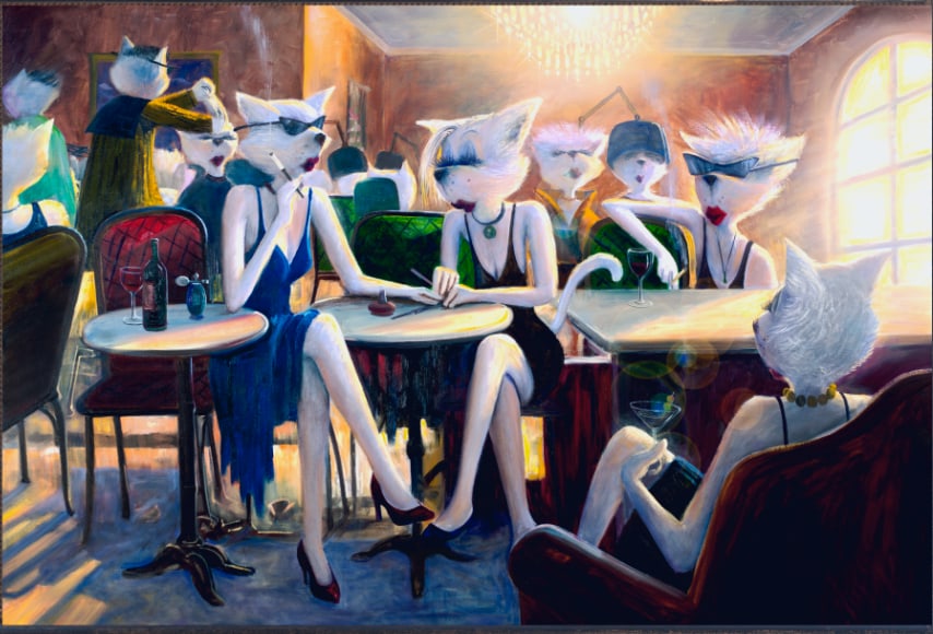 S&N Ivan Clarke "The Salon" Medium Giclée: S&N Ivan Clarke "The Salon" Medium Giclée Signed and numbered giclee on canvas print of The Salon by Ivan Clarke. Comes in the original tube with the COA. This medium (30 x 22) piece 