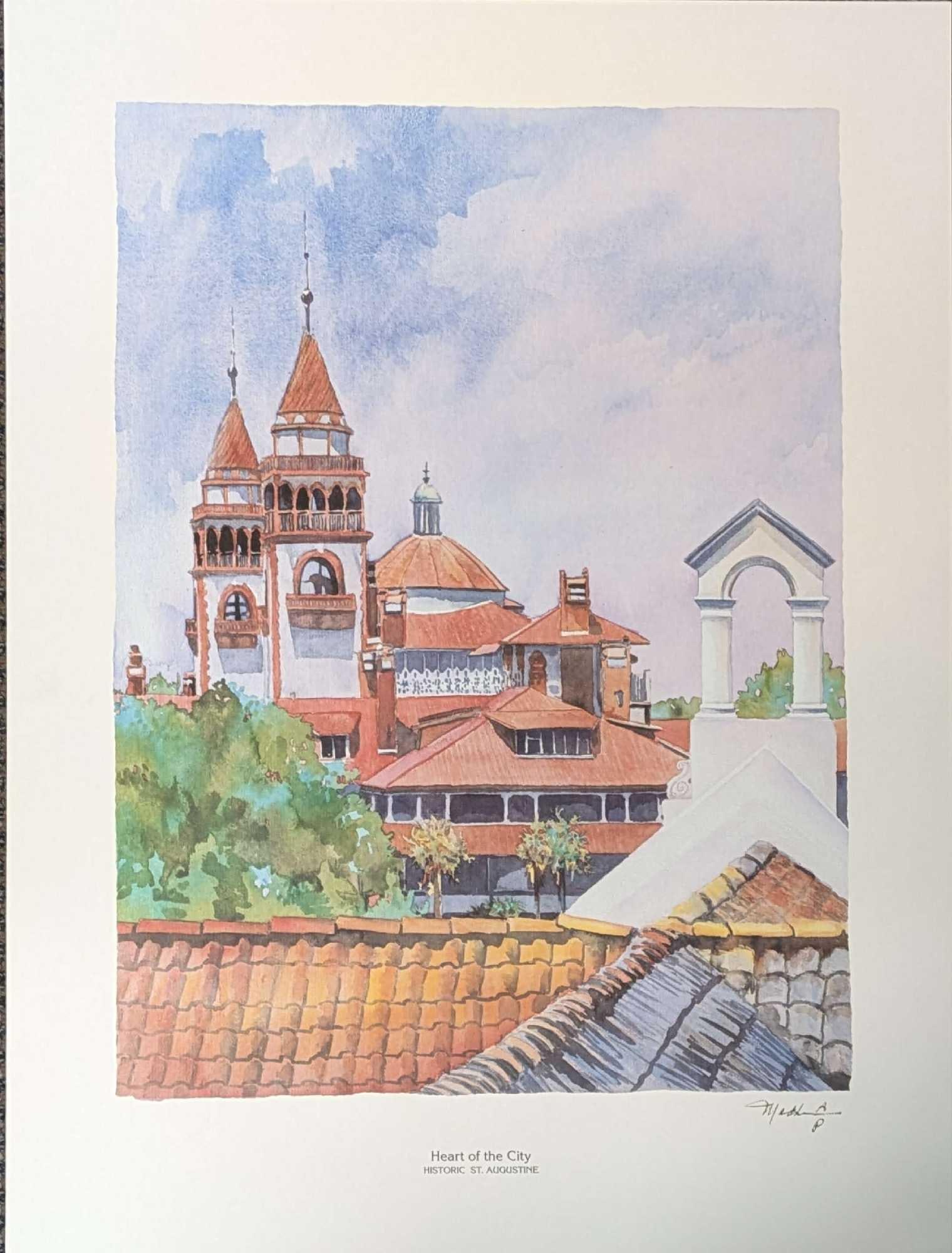 Pat Madden Signed Heart Of The City Print AP 386E: Pat Madden Signed Heart Of The City Print AP 386E. This is approx 18" x 25" and it weighs 0.11lb. There are some light creases on the print due to storage. The original was signed by the artist on the