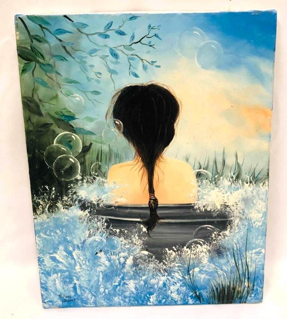 Signed Original Acrylic On Canvas: Signed Original Acrylic On Canvas. This lot contains a Signed Original Acrylic On Canvas. It is approx 14" x 11" and it weighs about 0.7lbs. Overall the painting is in good used condition with