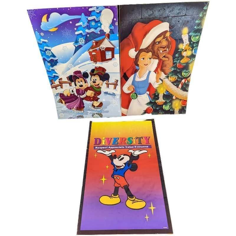 3 Christmas & Mickey Disney Cast Member Newsletters: This lot includes three copies of Disney World's Cast Member exclusive "Eyes & Ears" newsletters. The lot includes one from October 22, 1998 (the pages have some wrinkles), December 19, 1996, and