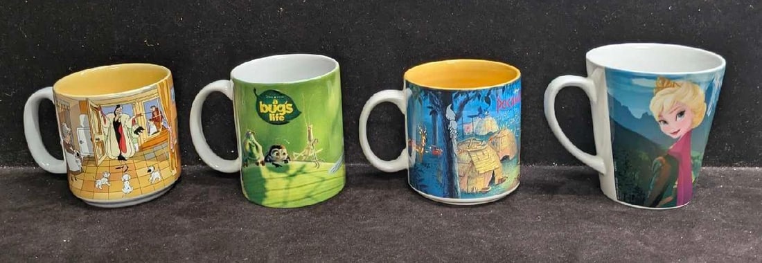4 Disney Pixar Frozen Pocahontas 101 Dalmatians Bug's Life Mug (1 of 6)