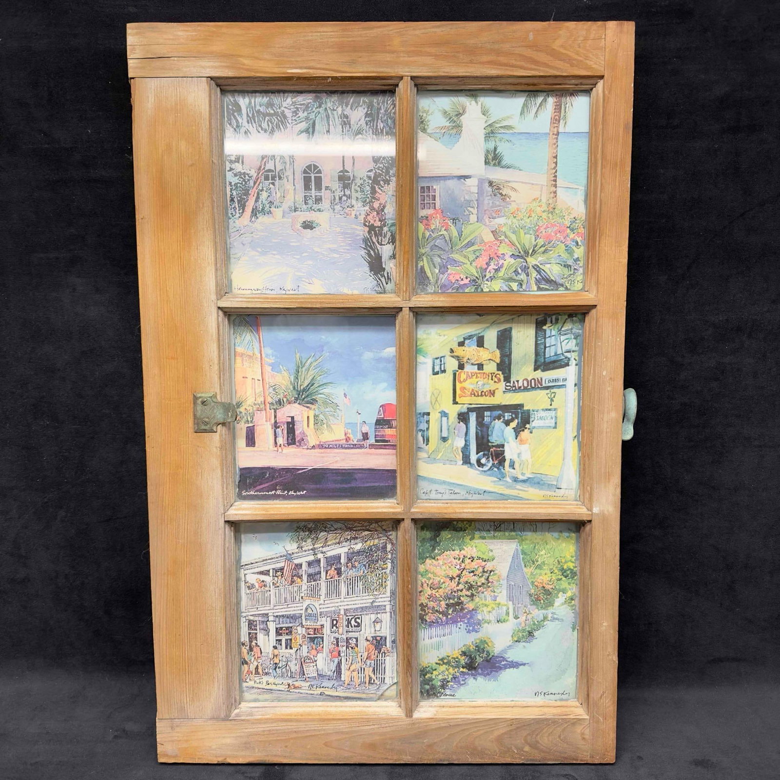 Decorative Art Window Pane Distressed Wooden Picture Frame: Decorative Art Window Pane Distressed Wooden Picture Frame. Six openings are shown to display pictures and art. This distressed wooden frame was given as a gift from a father to a daughter. Written bl