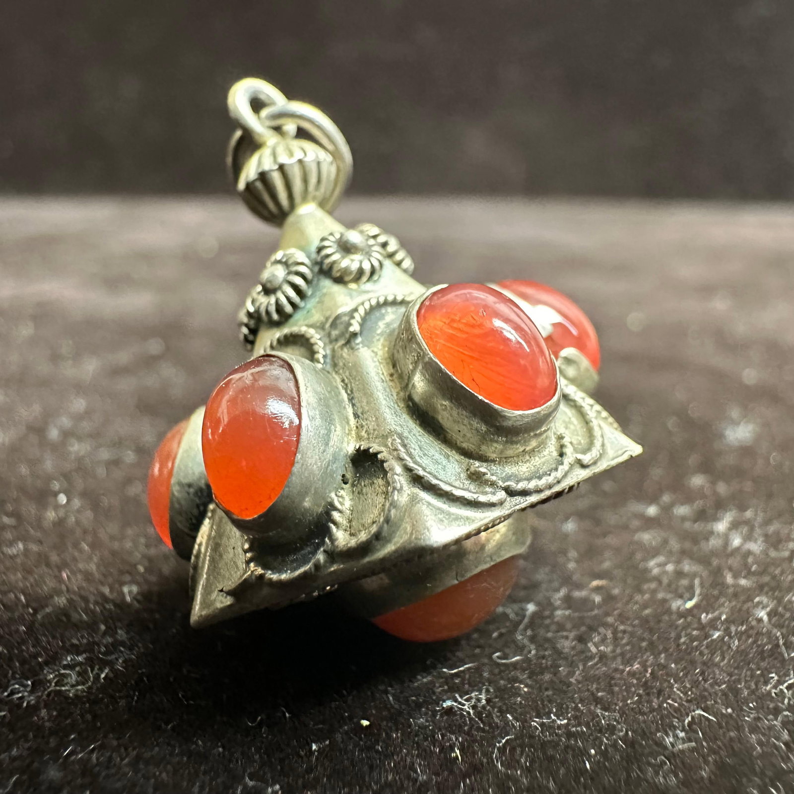 Victorian Etruscan Revival Style 800 Silver Carnelian Fob Charm T53: This item is in good pre-owned, previously used/displayed condition with noticeable light wear and surface scratches. Please reference all photos for full details. This piece of jewelry has been teste