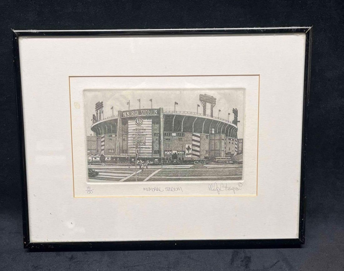 Black & White Ink Etching Of Memorial Stadium Signed & Numbered Philip C. Thompson (1 of 8)