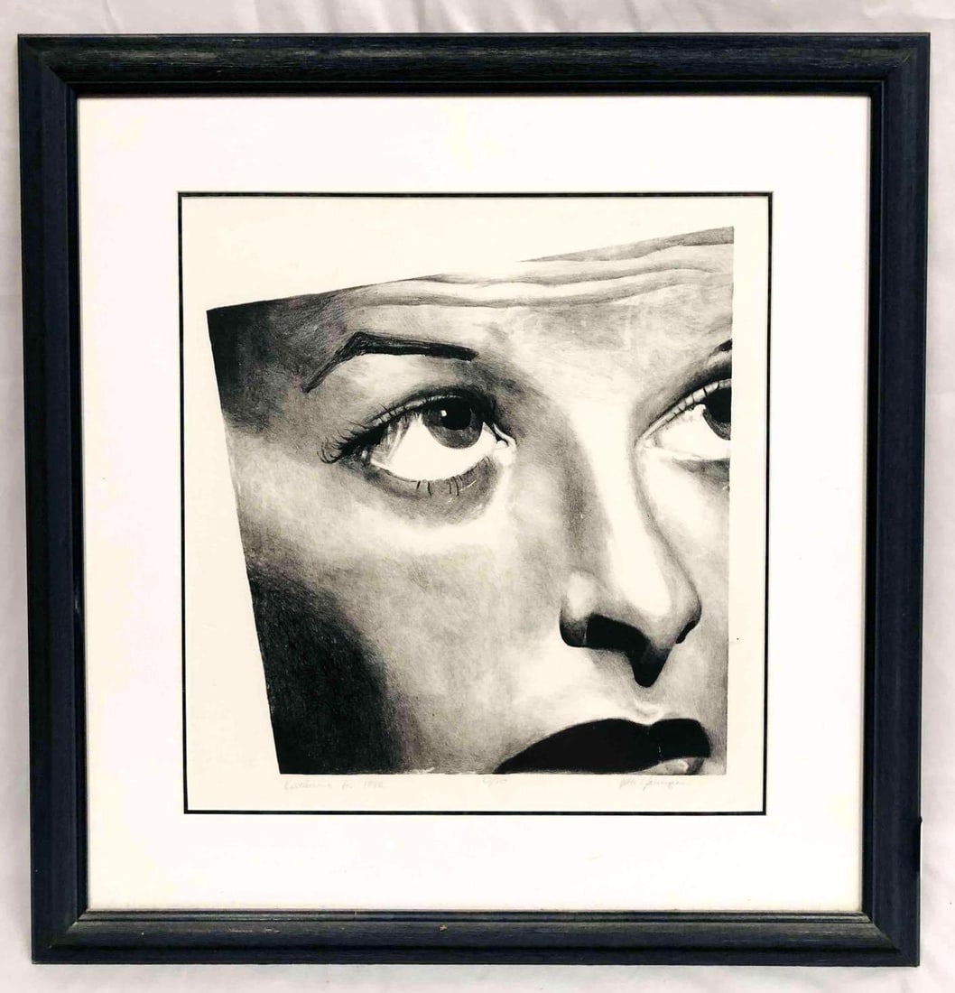 Signed & Numbered Print "Katherine H. 1942" By Patti Younger: This lot contains Signed & Numbered Print "Katherine H. 1942" By Patti Younger. Print number 10 of 10. The frame is approx 26" x 25" while the artwork itself is approx 17 1/4" x 16 1/4" and it weighs 