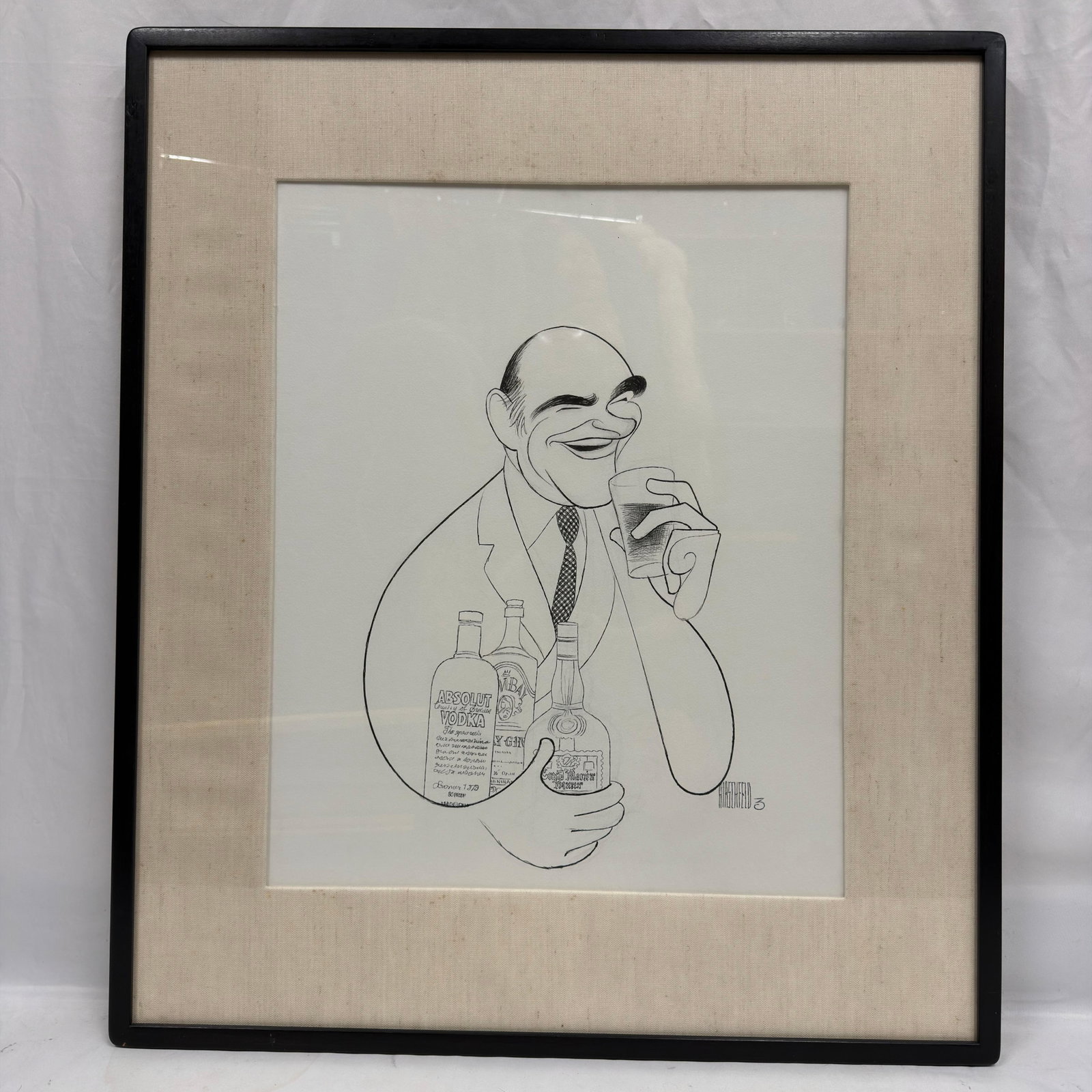 Al Hirschfeld Original Ink Caricature of Michel Roux Signed Absolut Vodka (1 of 10)