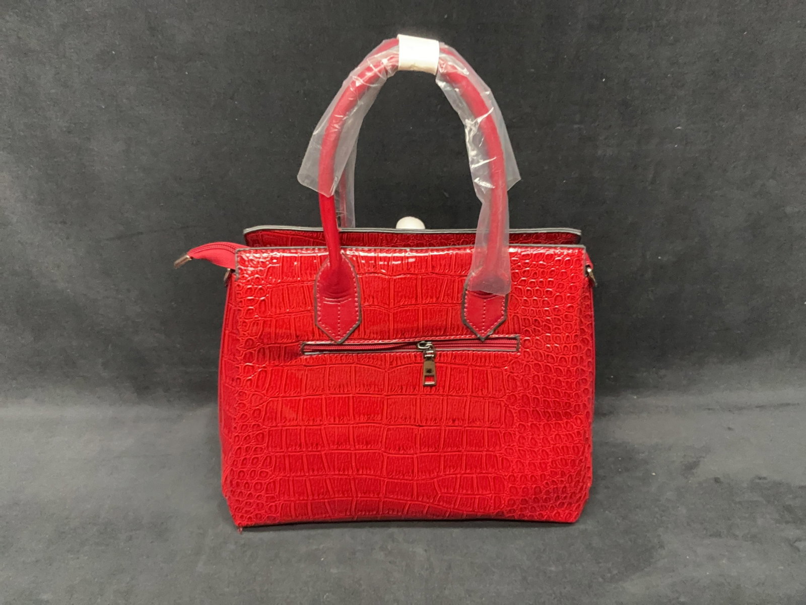 Red Faux Gator Handbag (1 of 4)