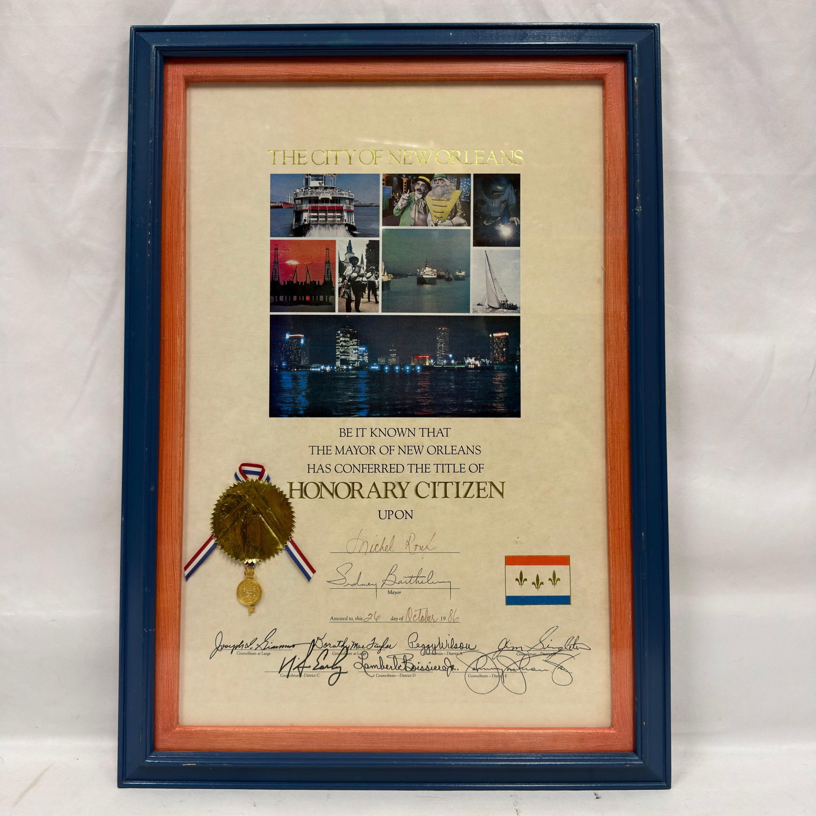 Michel Roux City of New Orleans Honorary Citizen Certificate (1 of 3)