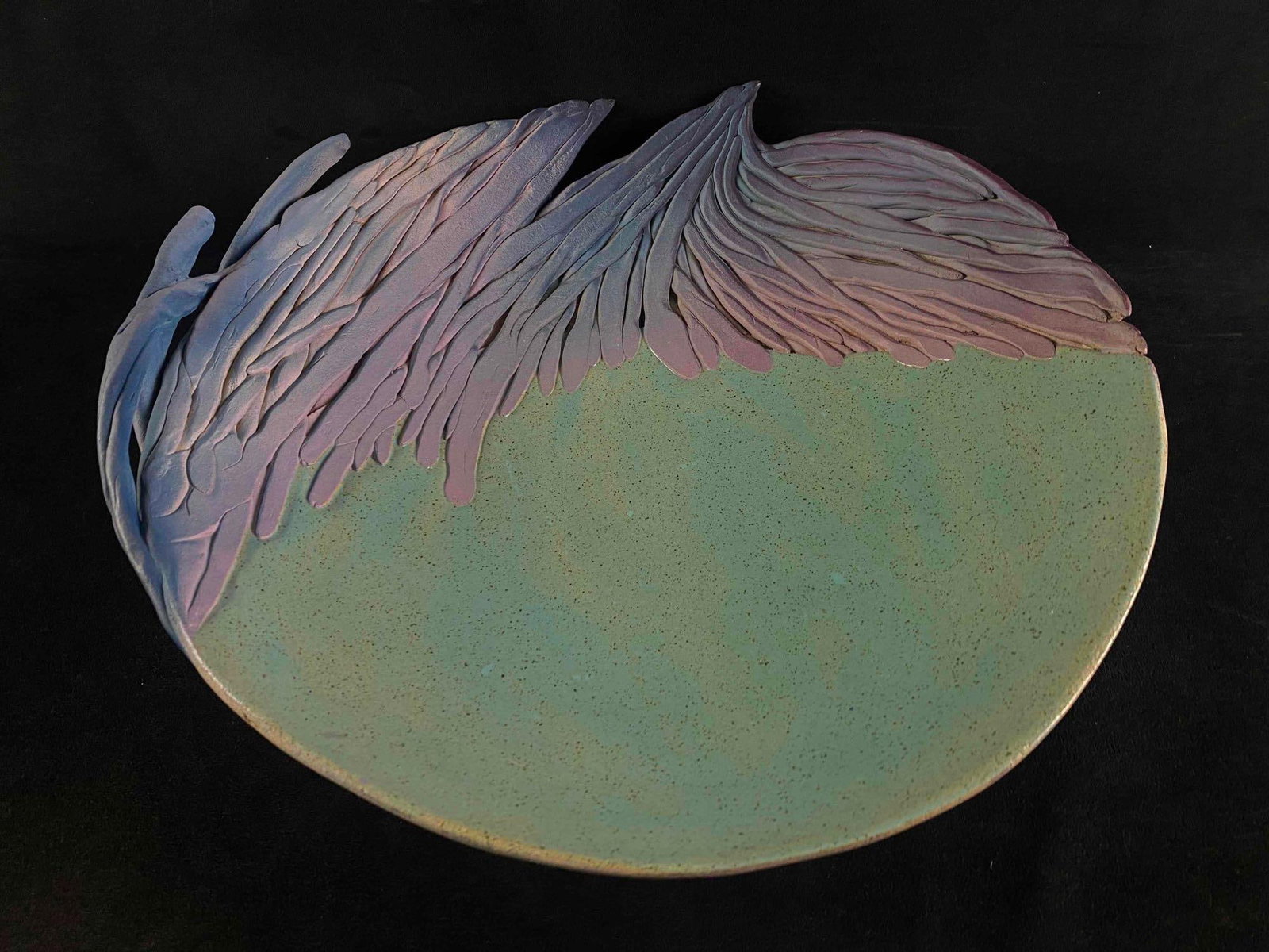 Authentic Vintage Signed Sylvia Fugmann Brongo Abstract Clay Bowl Wall Piece (1 of 6)