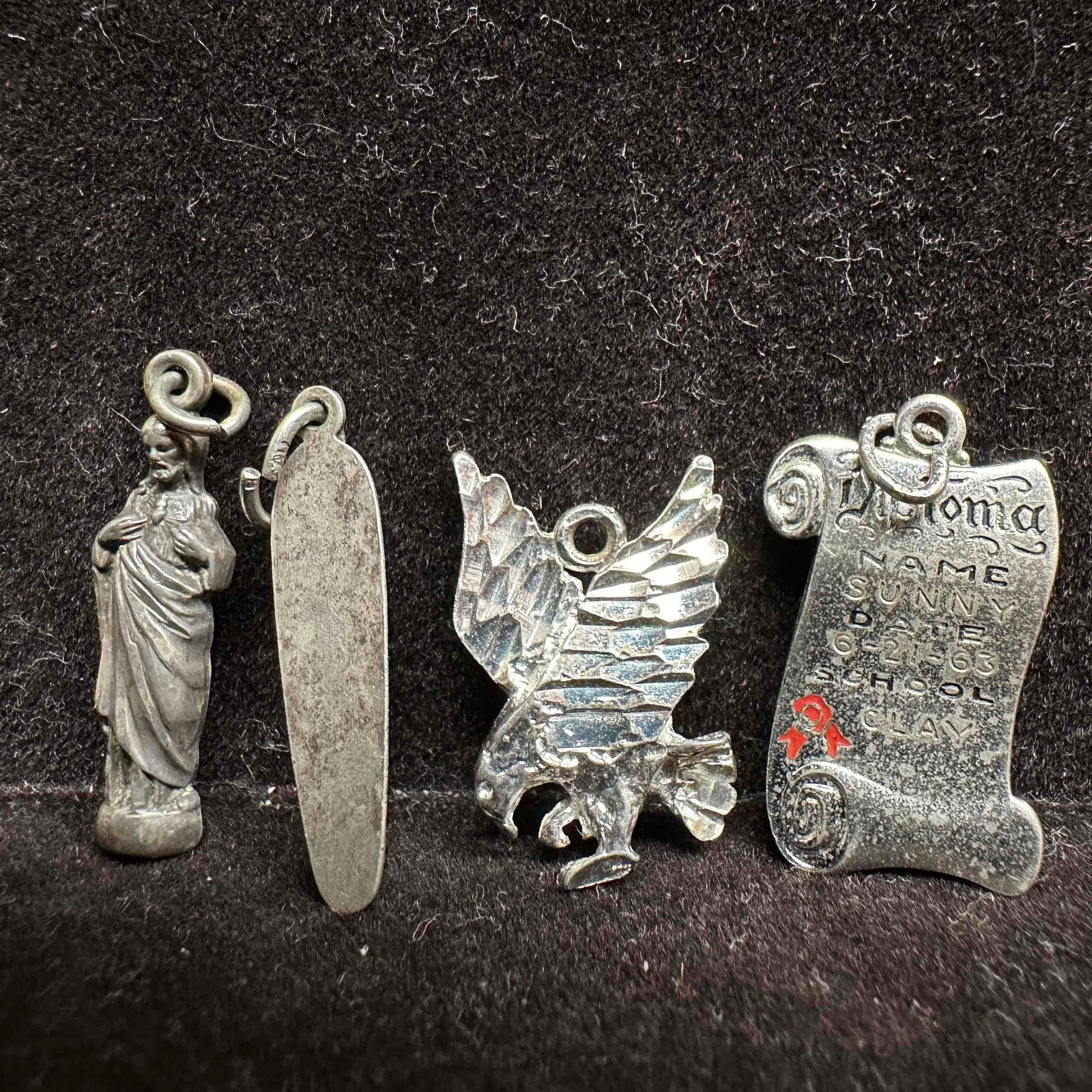 Sterling Silver Necklace Pendant Set Four Pendants D67: This item is in good pre-owned, previously used/displayed condition with noticeable light wear, and surface scratches. Please reference all photos for full details. This piece of jewelry has been test