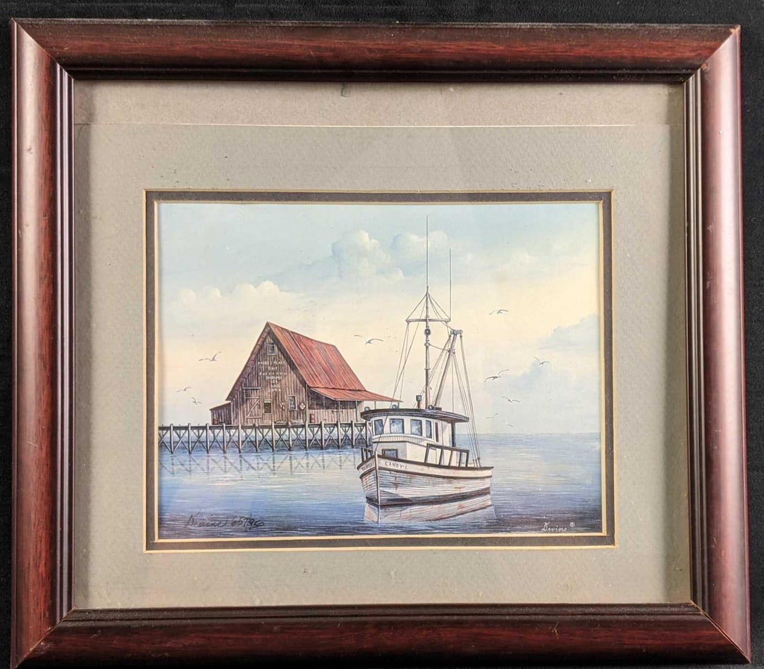 Limited Edition Framed Art Print Signed and Numbered: Limited Edition Framed Art Print Signed and Numbered This is a framed art print by the artist that goes by the name Devins. This is wonder pint is signed and numbered by Devins. This piece is in good 