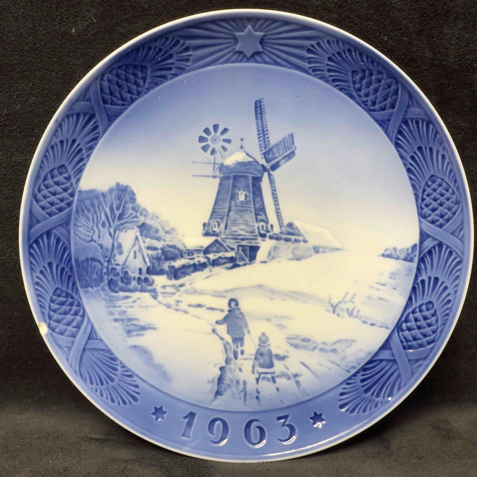 Royal Copenhagen Denmark 1963 Plate Kai Lange Windmill (1 of 6)