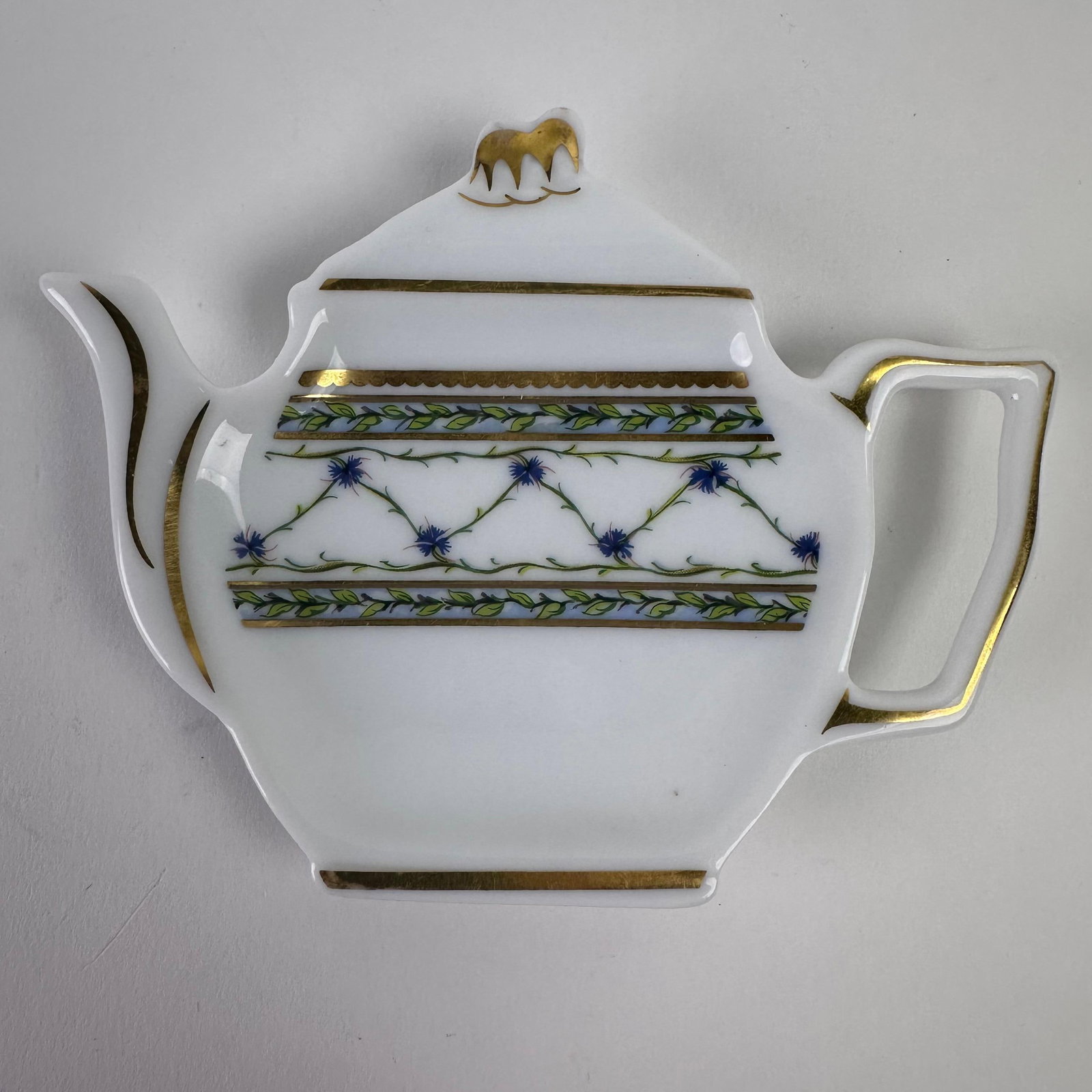 A. Raynaud Limoges Porcelain France Tea Bag Caddy Holder Gold Trim Floral Design (1 of 7)