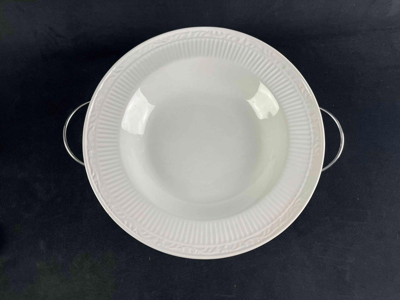Large Ceramic Bowl with Serving Stand - 7