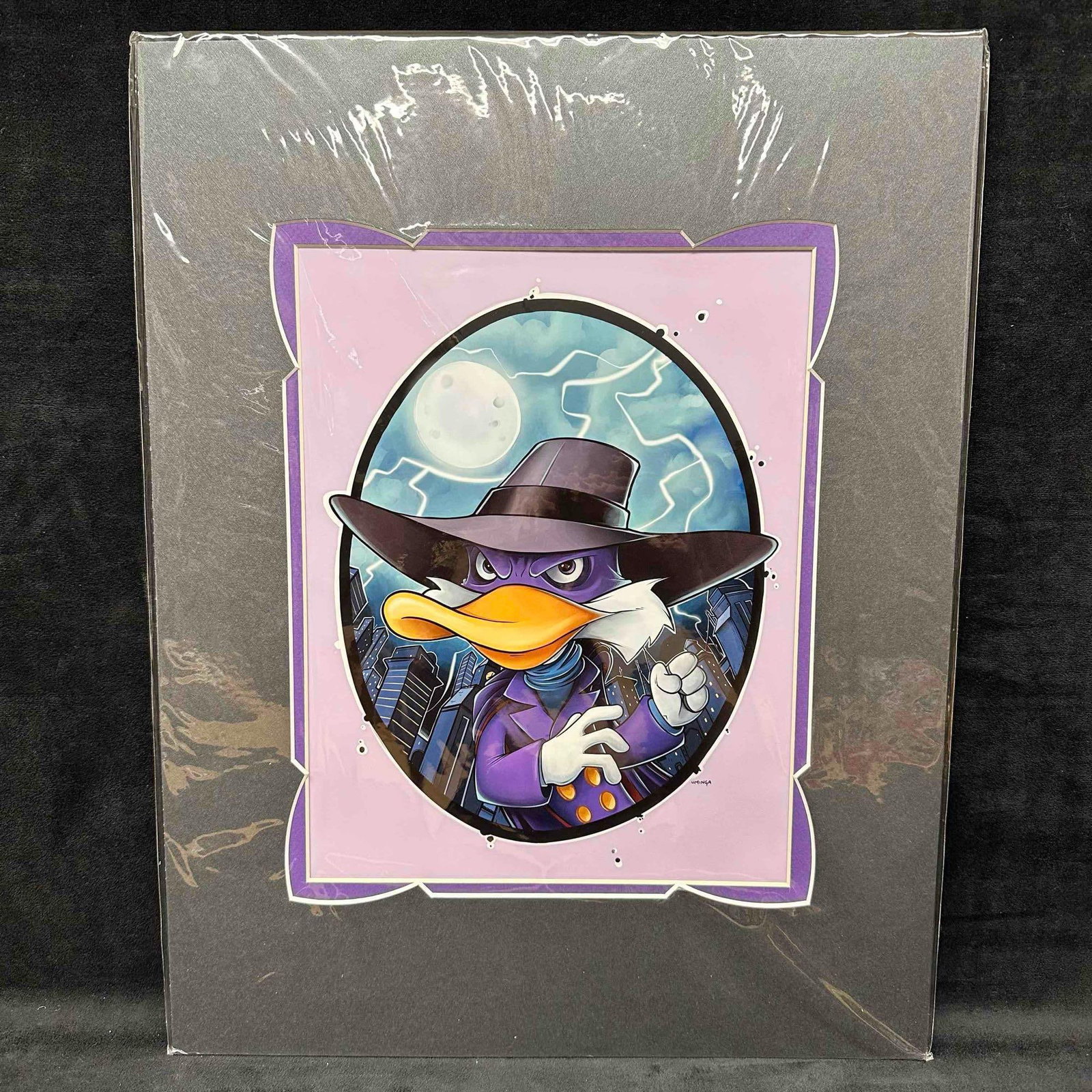 Darkwing Duck Chris Uminga Artwork Disney Parks Art Artist Print: The Art of Disney Chris Uminga Darkwing Duck matted art print. Sealed in plastic sleeve. Made in the USA. 14" W x 18" H (including matting). This item is in good like new, previously