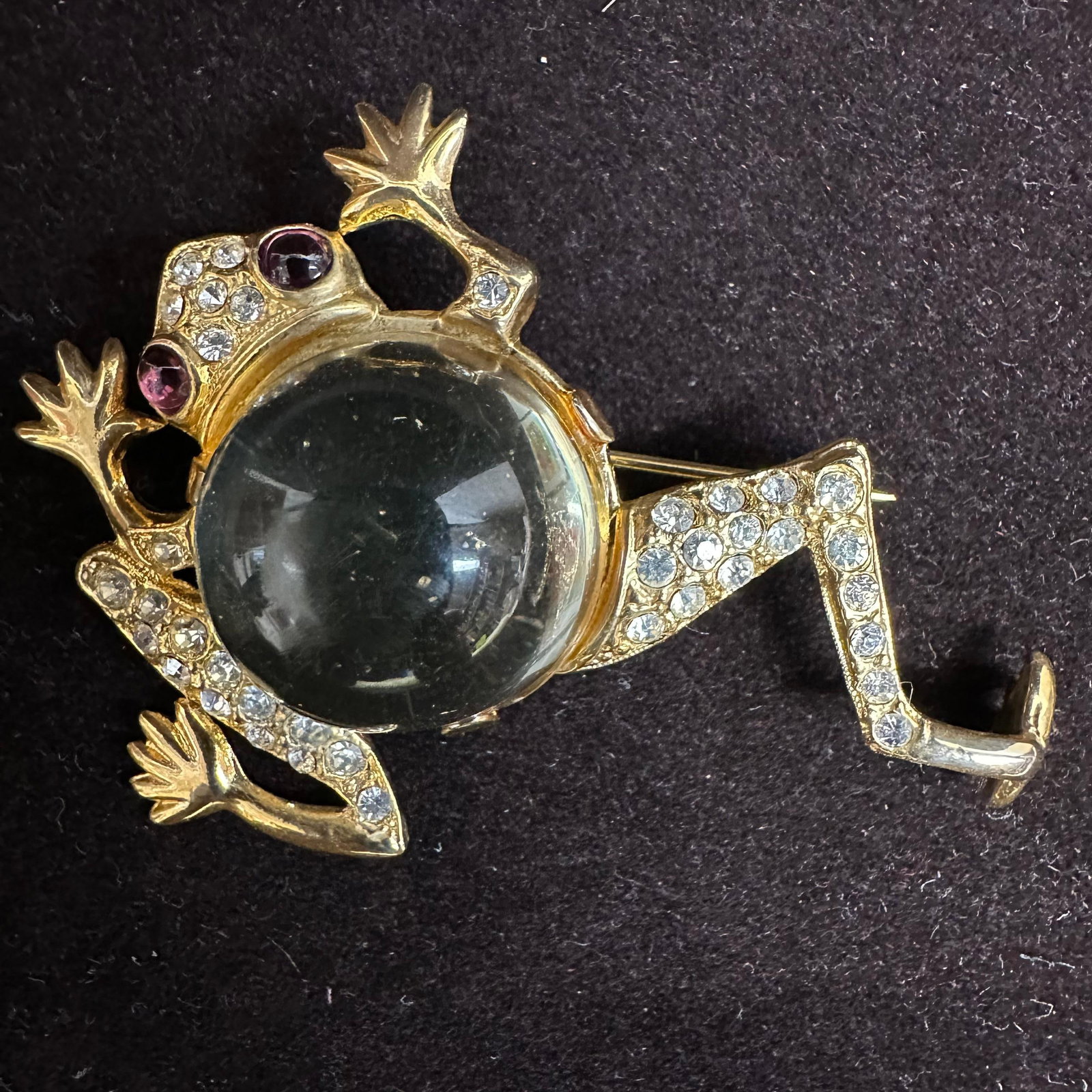 Alfred Philippe Jelly Belly Sterling Silver Gold Plated Frog Crown Trifari Brooch (1 of 6)