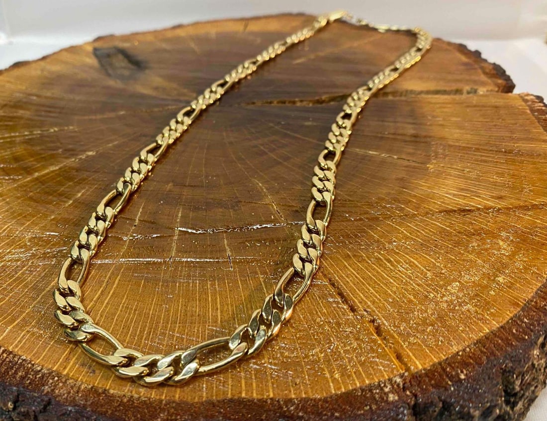 Vintage NOS Gold Tone Figaro Necklace (1 of 5)