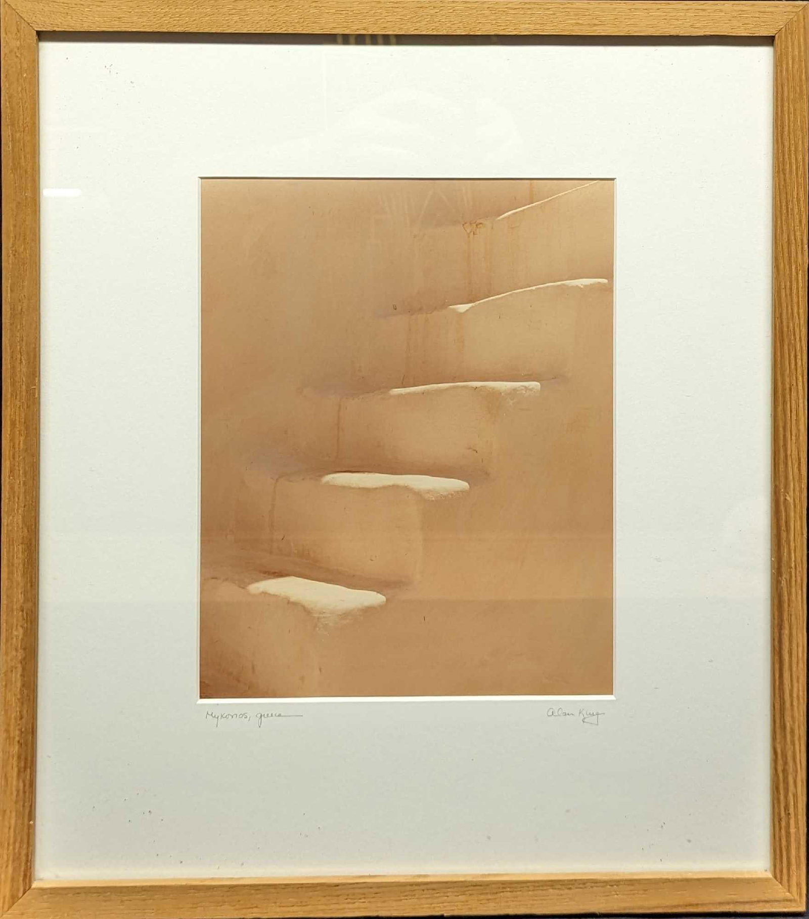 Framed Alan Klug S&N Mykonos, Green Photo Print: Framed Alan Klug S&N Mykonos, Greece Photo Print. This framed print is approx 15" x 1 3/8" x 17" and it weighs 3lbs. The print/visible image is approx 7 1/2" x 9 1/2". The fram
