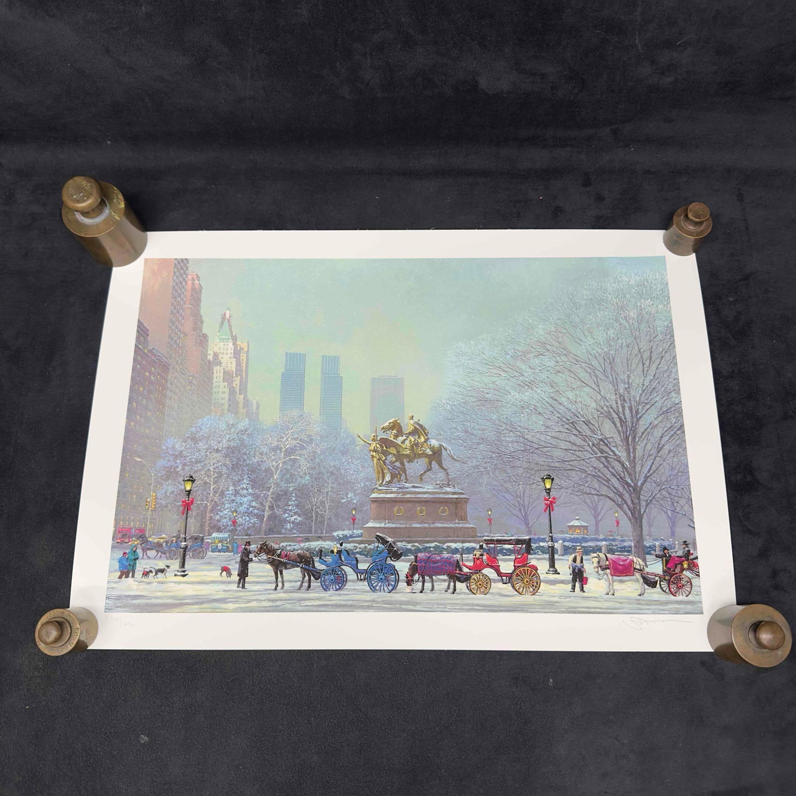 Chen Alexander Central Park South Seriolithograph: Chen Alexander Central Park South Seriolithograph. Seriolithograph in color on paper. Signed and numbered in pencil. From the International numbered edition of 1050. Signed by Chen Alexander and numbe