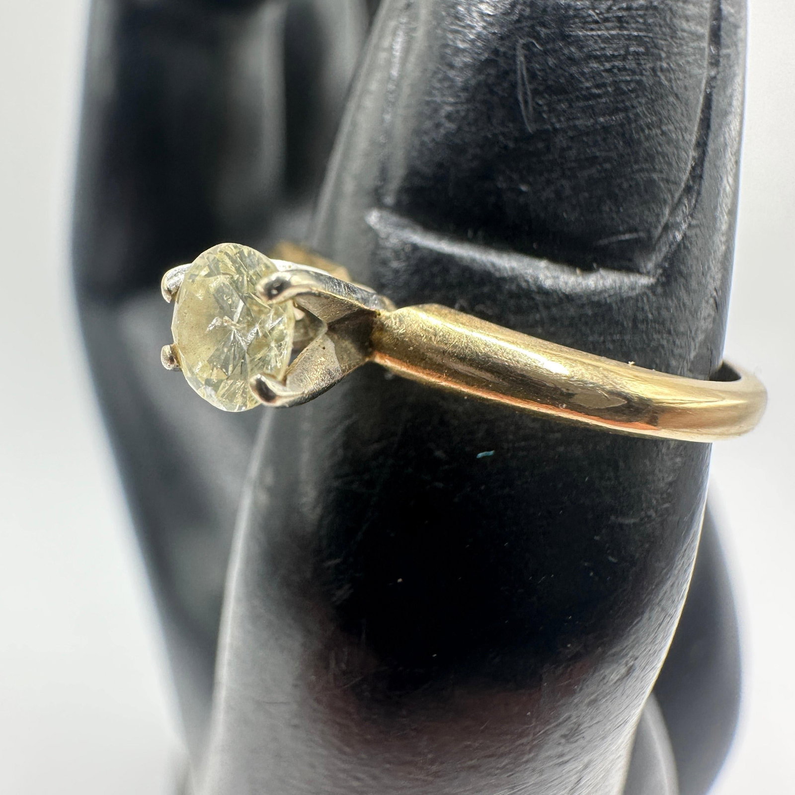 Marquise Cut Style Diamond 14K Yellow Gold Engagement Design Ring: This item is in good pre-owned, previously used/displayed condition with noticeable light wear and surface scratches. Please reference all photos for full details. This piece of jewelry has been teste