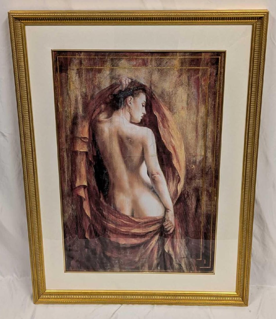 Framed Tomasz Rut Dionysus Red Signed Print R69: Framed Tomasz Rut Dionysus Red Signed Print R69. This is approx 29" x 1 1/2" x 38 1/2" and it weighs 10.50lbs. The print was signed by the artist on the bottom right. Please note, the signature 