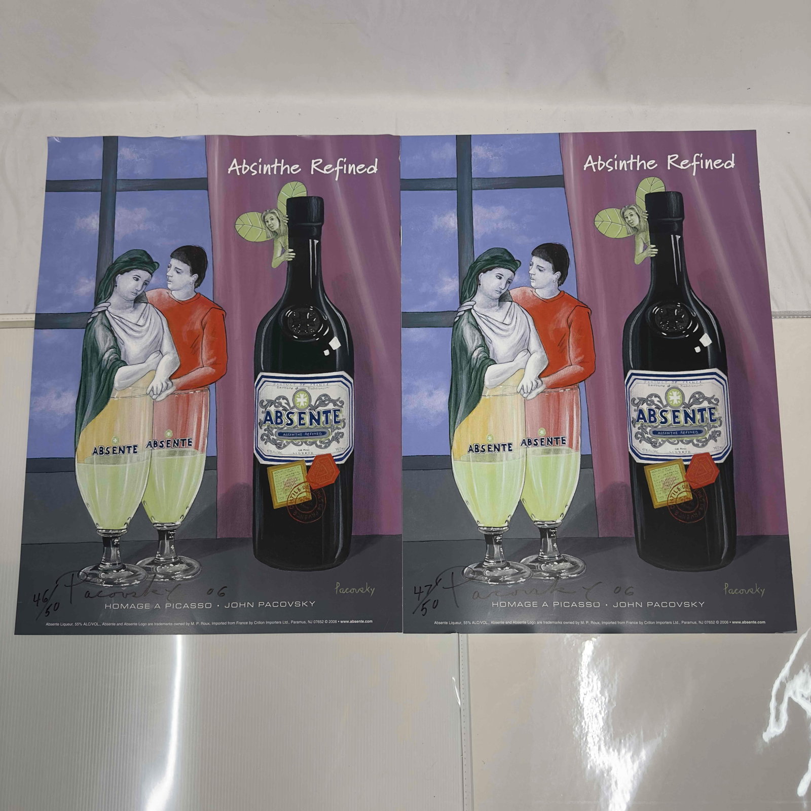 Absinthe Refined Ad Poster Homage A Picasso by John Pacovsky Hand Signed and Numbered Set (1 of 8)