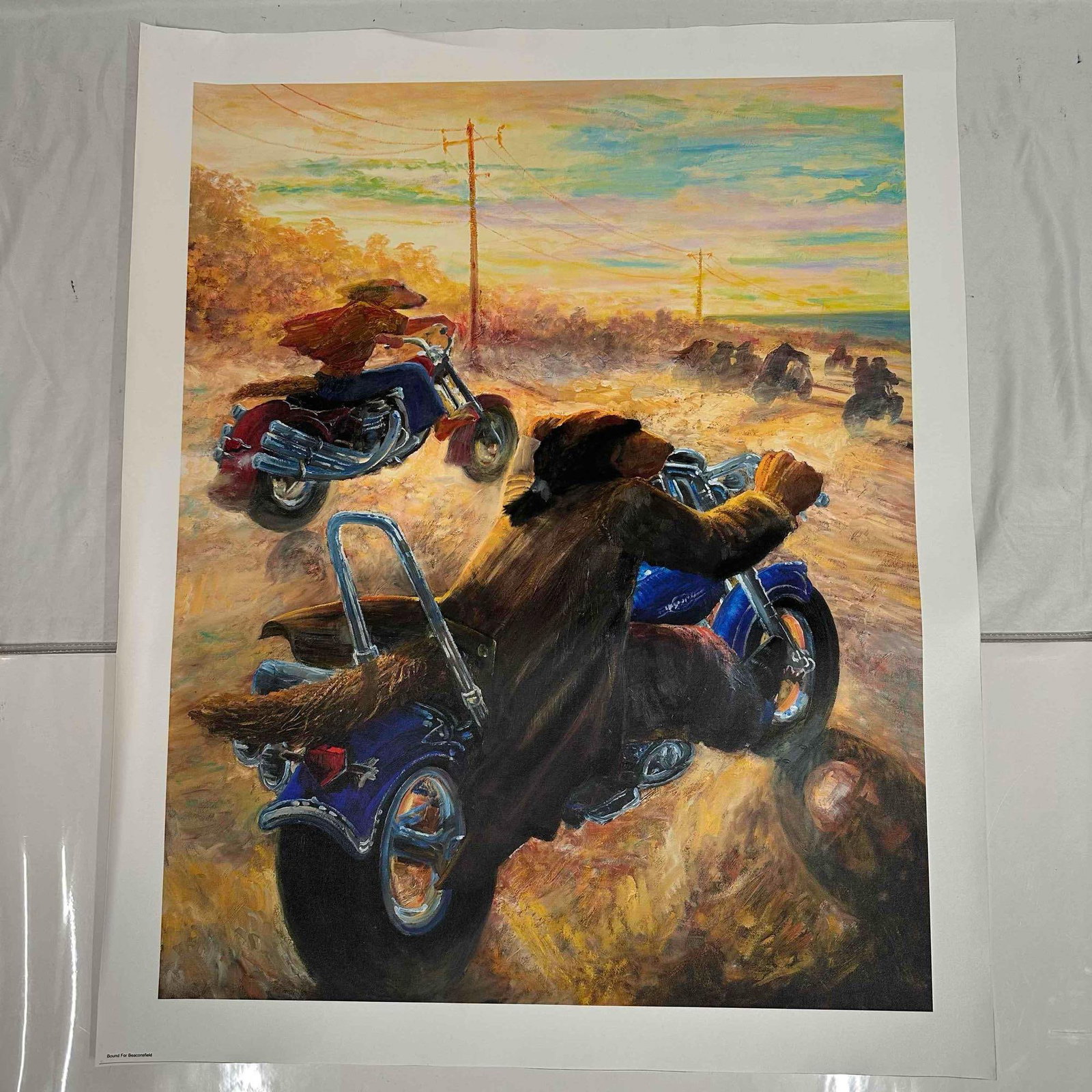 Bound For Beaconsfield Ivan Clarke Lonely Dog Series Medium Giclee on Canvas: Bound For Beaconsfield Ivan Clarke Lonely Dog Series Medium Giclee on Canvas. Giclee on canvas print titled Bound For Beaconsfield by Ivan Clarke. This medium (32 3/4" x 26") art piece is a