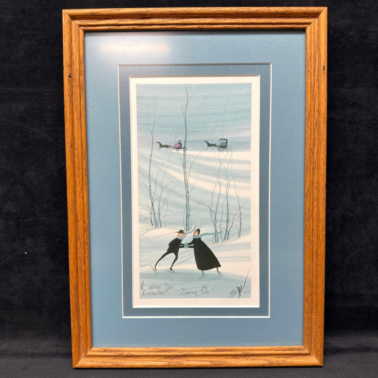 P. Buckley Moss Skating Pals Signed and Numbered Framed Print (1 of 4)
