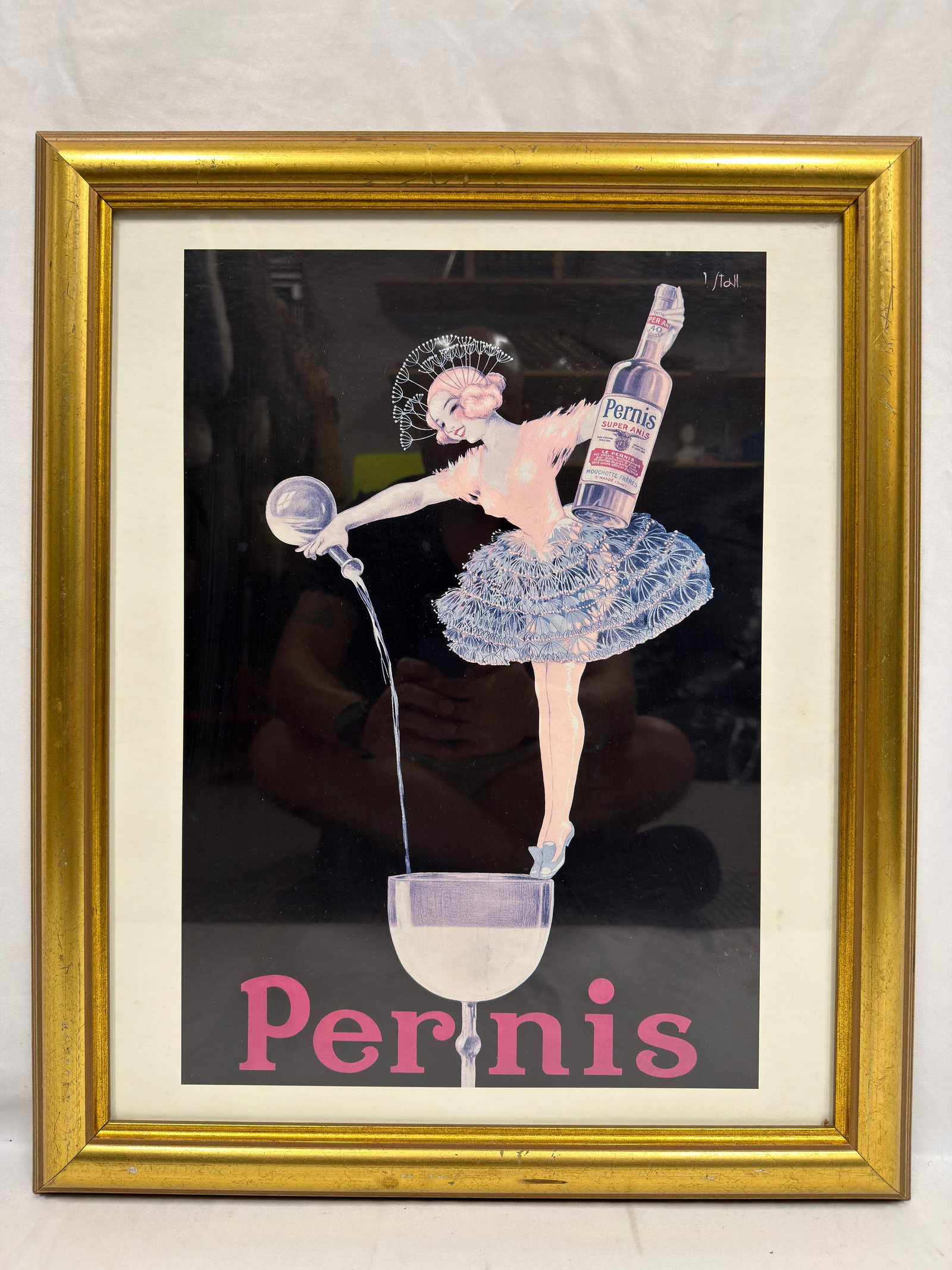 Framed Pernis Wine Pour French Advertising Poster Print (1 of 3)