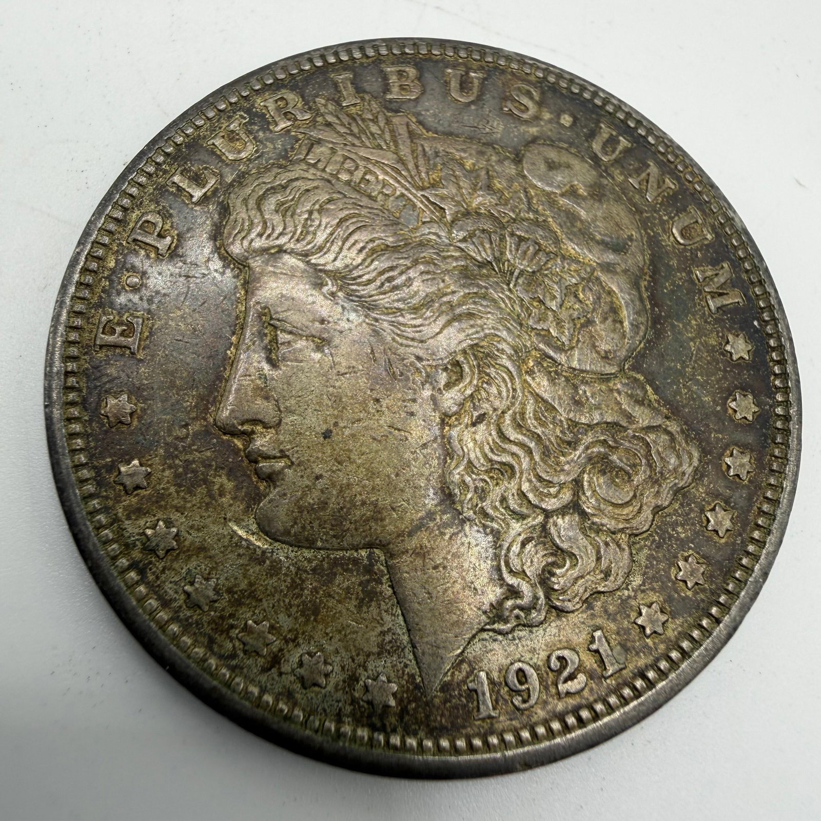 1921 Morgan Silver Dollar Coin Mint D: This coin has been carefully examined and researched before listing. Please view the photos, as they are a part of the condition. DETAILS: Metal - .900 Silver Tested - Yes Size - 1.5" Weight - 26.
