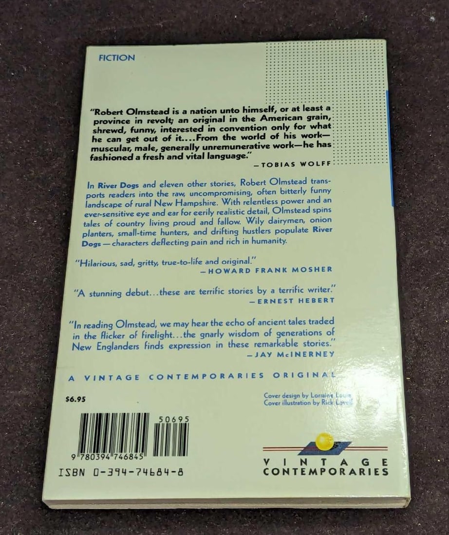 Robert Olmstead Signed River Dogs First Edition Paperback - 8
