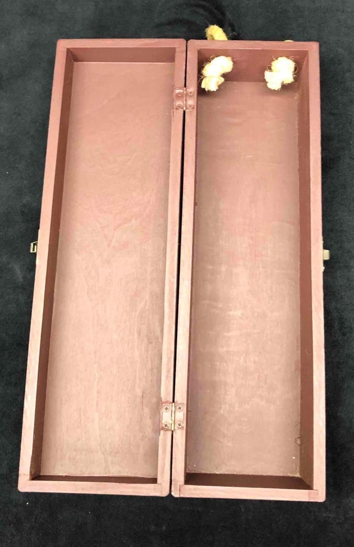 Wooden Wine Gift Box Hinged With Clasp - 5