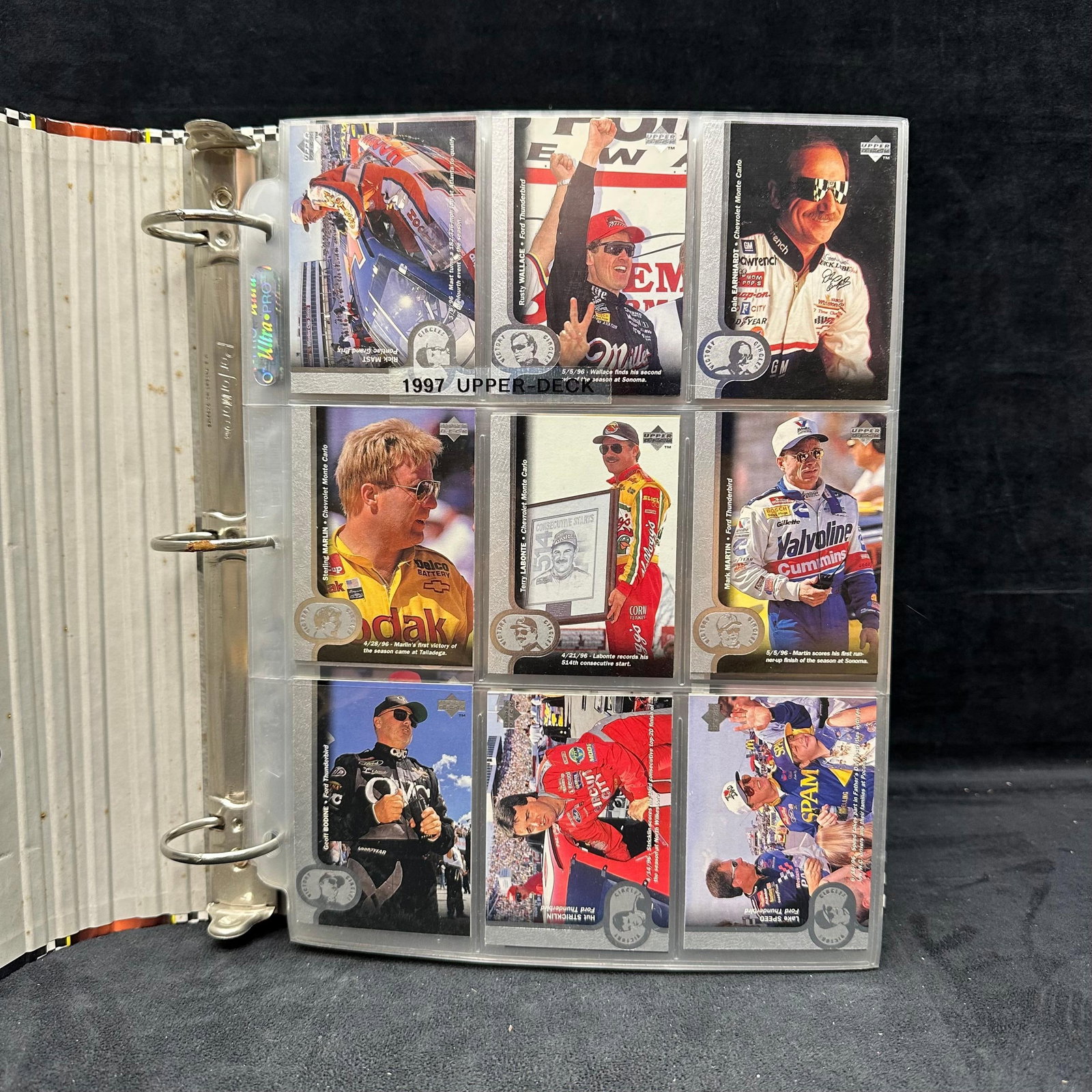 Ernie Irvan NASCAR Trading Card Collection Binder Upper Deck Havoline 221 Cards (1 of 13)