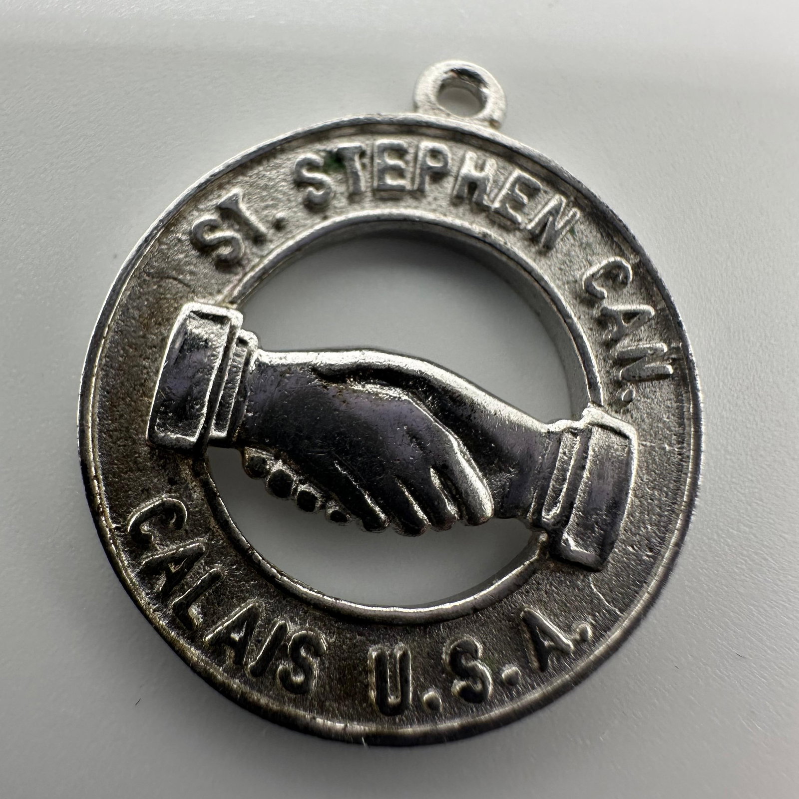 St. Stephen Can. Calais U.S.A. Sterling Charm Pendant: This item is in good pre-owned, previously used/displayed condition with noticeable light wear and surface scratches. Please reference all photos for full details. This piece of jewelry has been teste