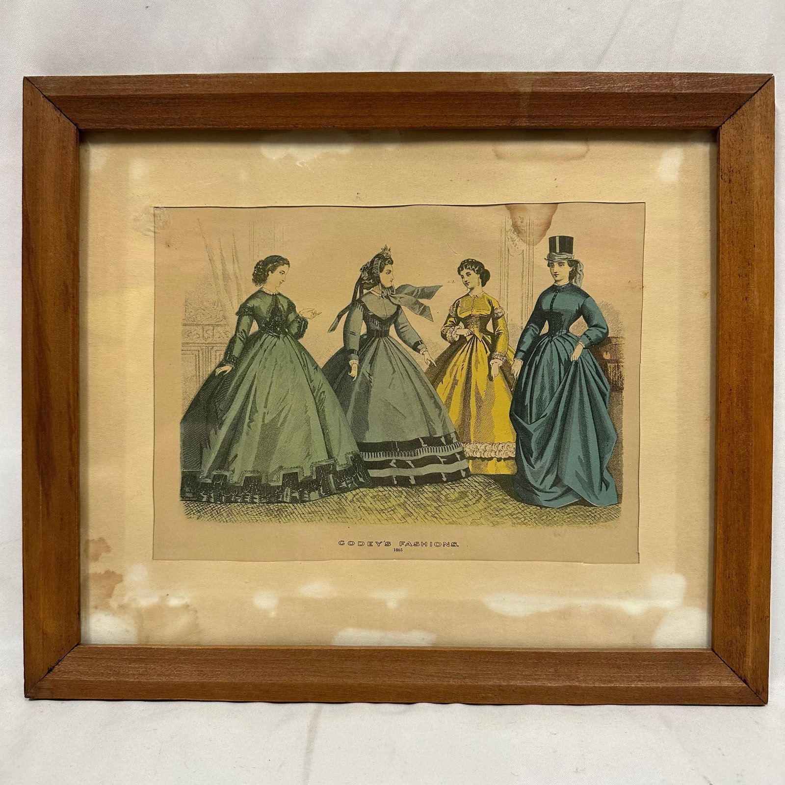 Godeys Fashions 1865 Hand-Colored Engraving Framed Print Illustration Fashion Plate (1 of 8)