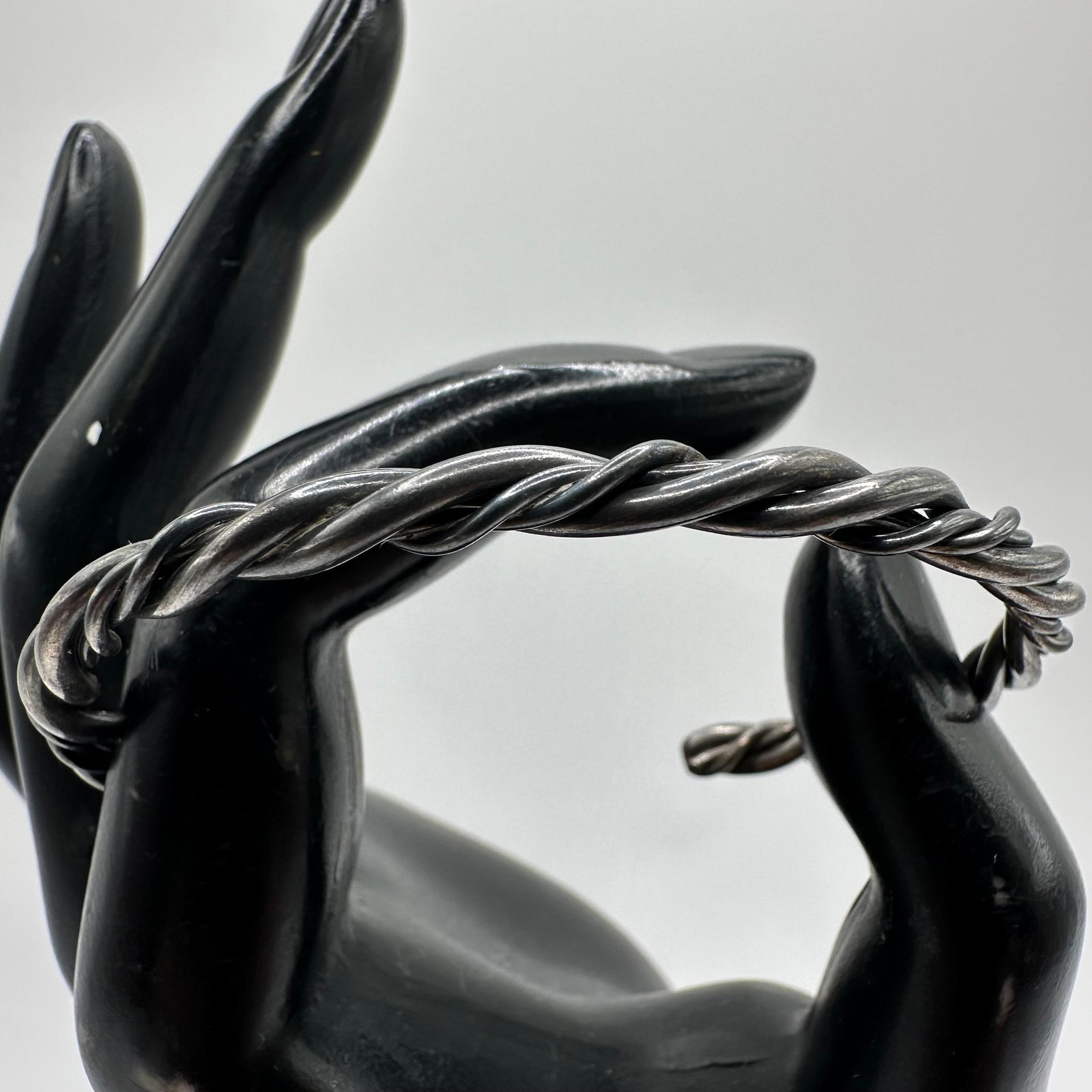 Silverwork Twisted Rope Cuff Silver Bracelet Heavy Tarnish M62: This item is in good pre-owned, previously used/displayed condition with noticeable light wear and surface scratches. Please reference all photos for full details. This piece of jewelry has been teste