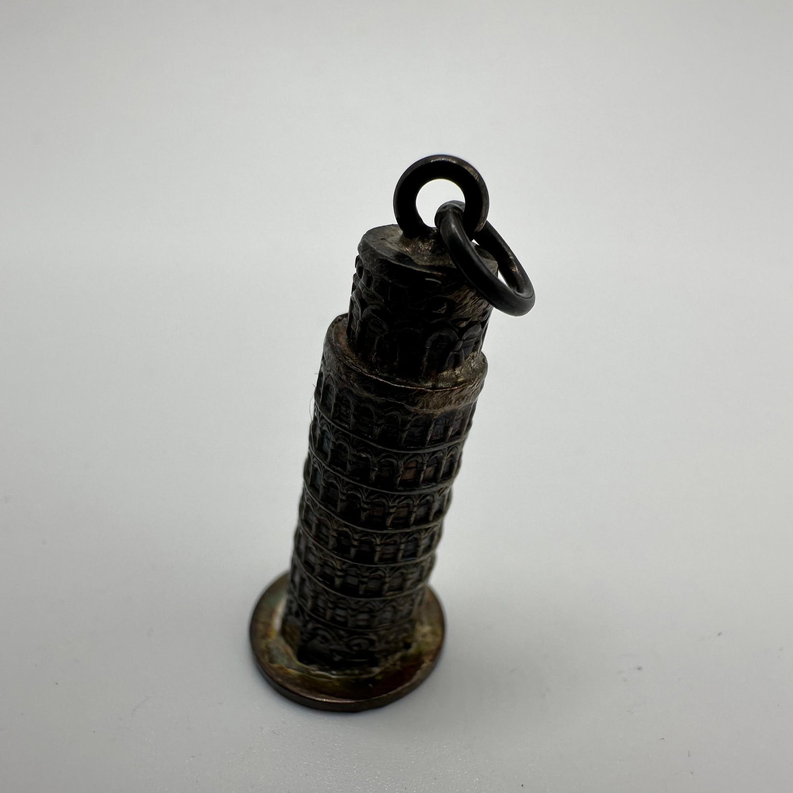 Leaning Tower of Pisa 800 Silver Charm M40: This item is in good pre-owned, previously used/displayed condition with noticeable light wear and surface scratches. Please reference all photos for full details. This piece of jewelry has been teste