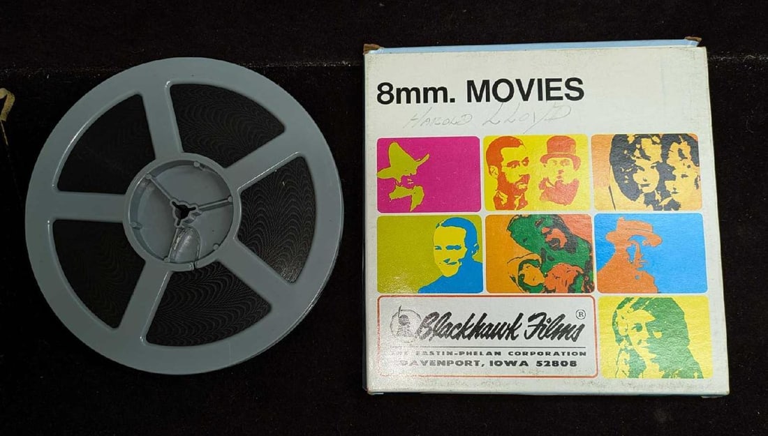 Vintage Harold Lloyd Haunted Spooks Super 8mm Movie: Harold Lloyd Haunted Spooks - Super 8mm Movie. By Blackhawk Films. The film comes in its original box that is approximately 7 1/4" x 1/2" x 7 1/4" and it weighs 0.56lb. The box has some shelf wear.&nb