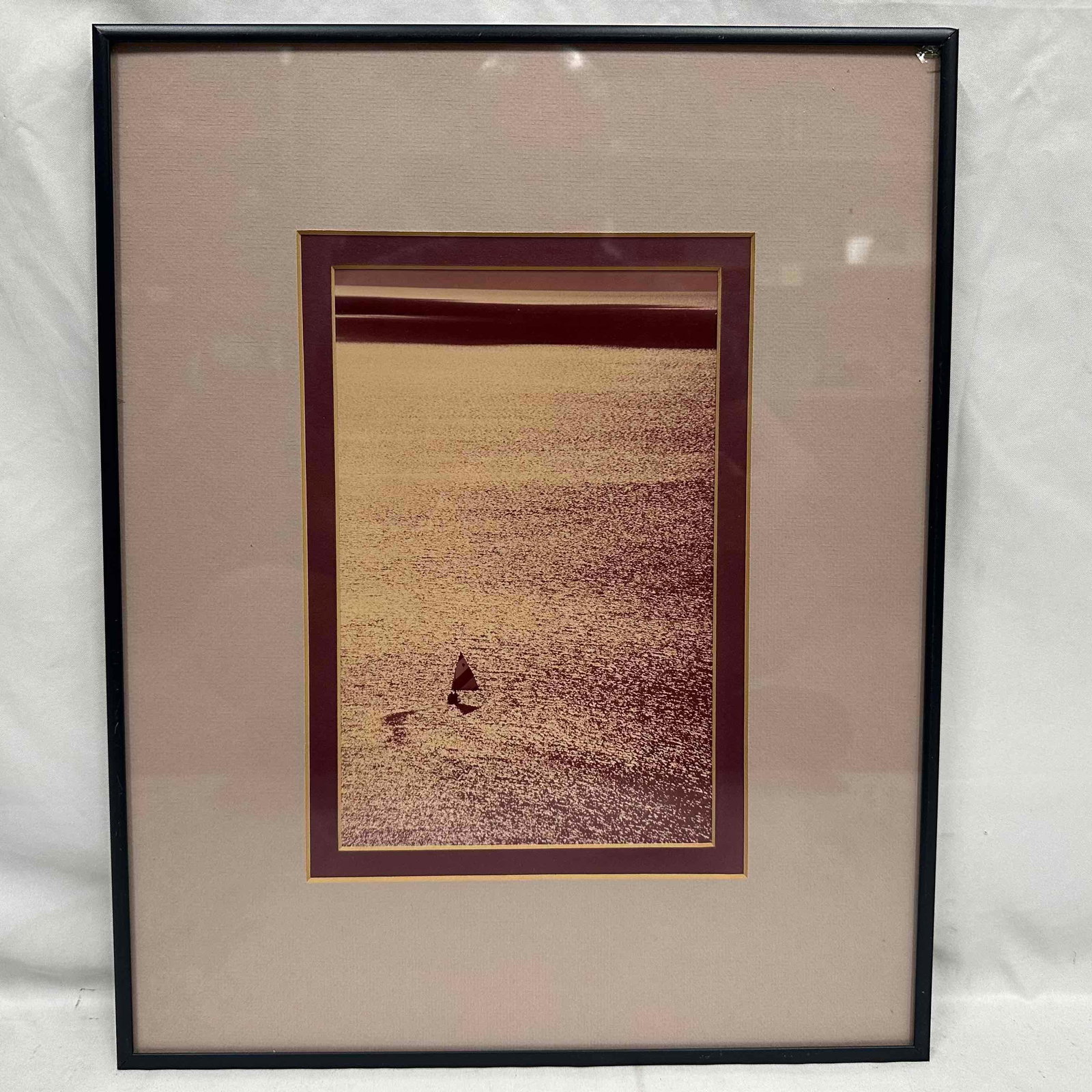 Framed Sepia-Tone Sailboat Photograph (1 of 7)