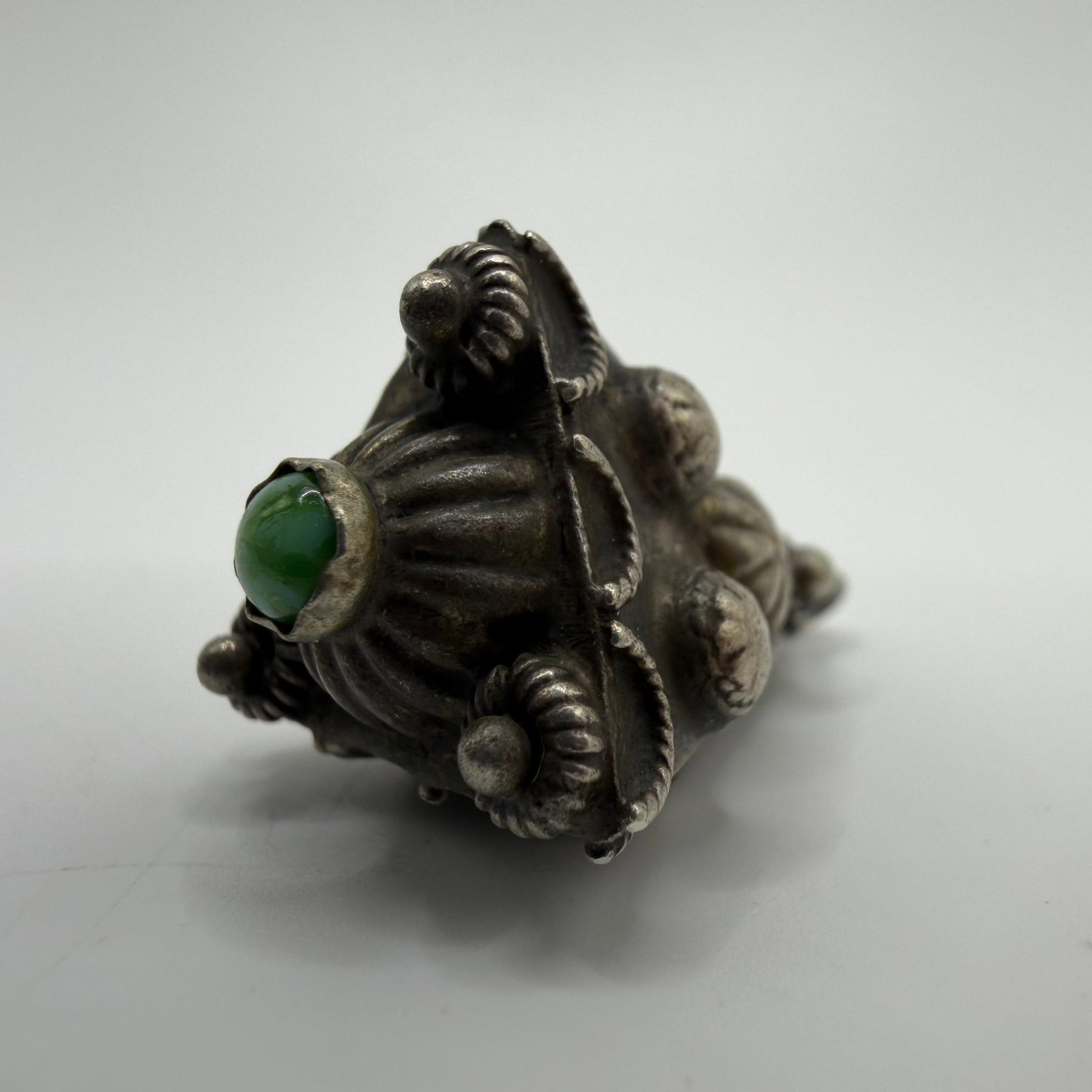 Floral Motif Etruscan Revival Style Filigree Small Silver Charm ER89: This item is in good pre-owned, previously used/displayed condition with noticeable light wear and surface scratches. Please reference all photos for full details. This piece of jewelry has been