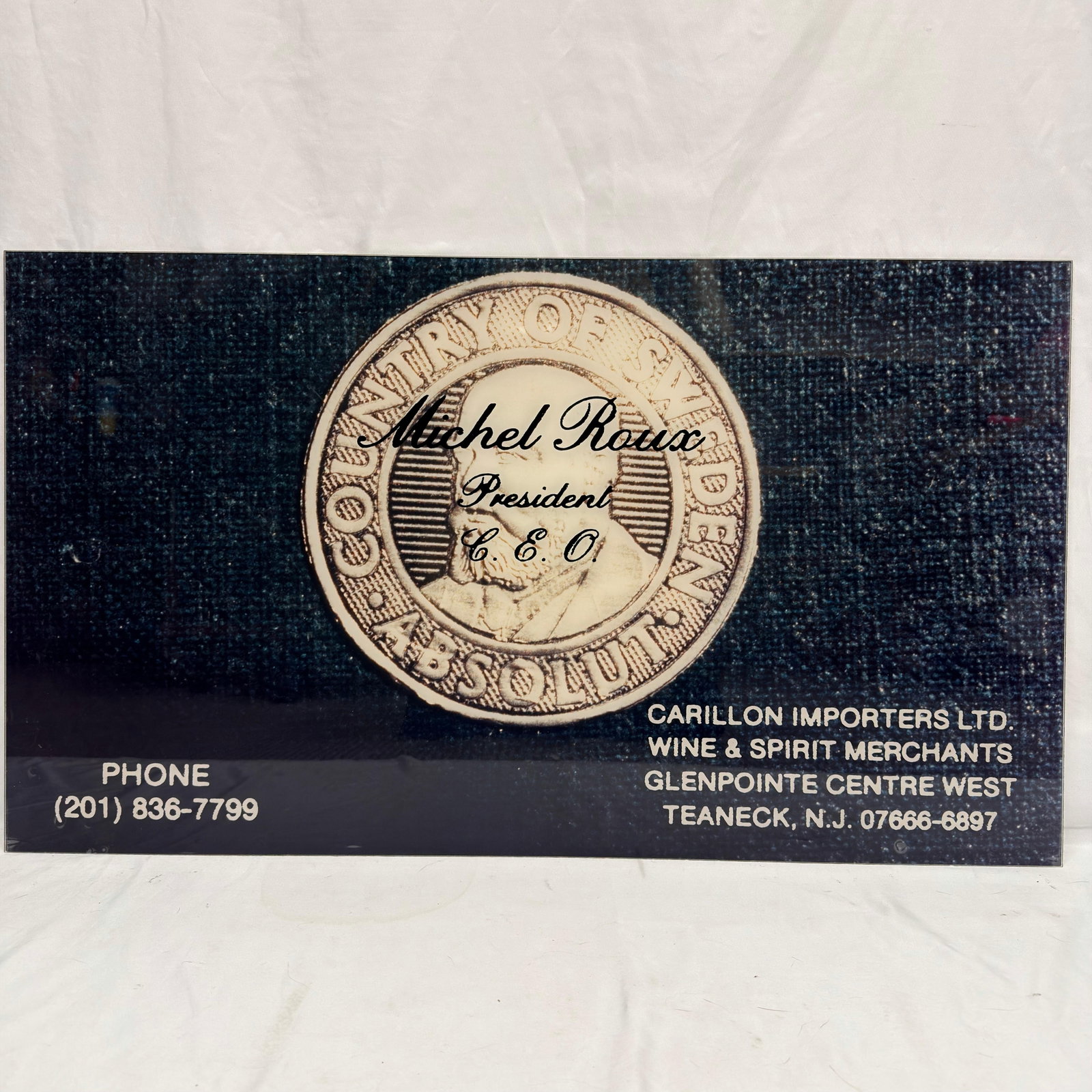 Michel Roux President CEO Carillon Importers Advertising Display Sign (1 of 4)