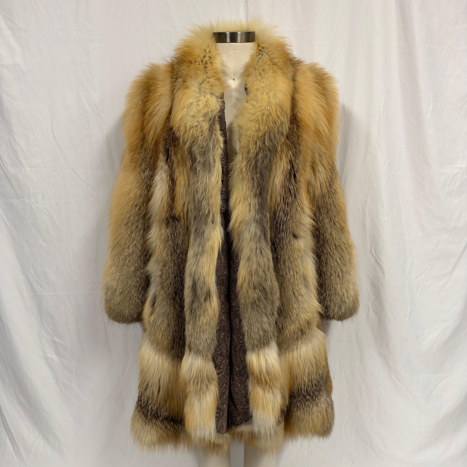 Golden Brown Tone Fox Fur Coat FC1A (1 of 8)
