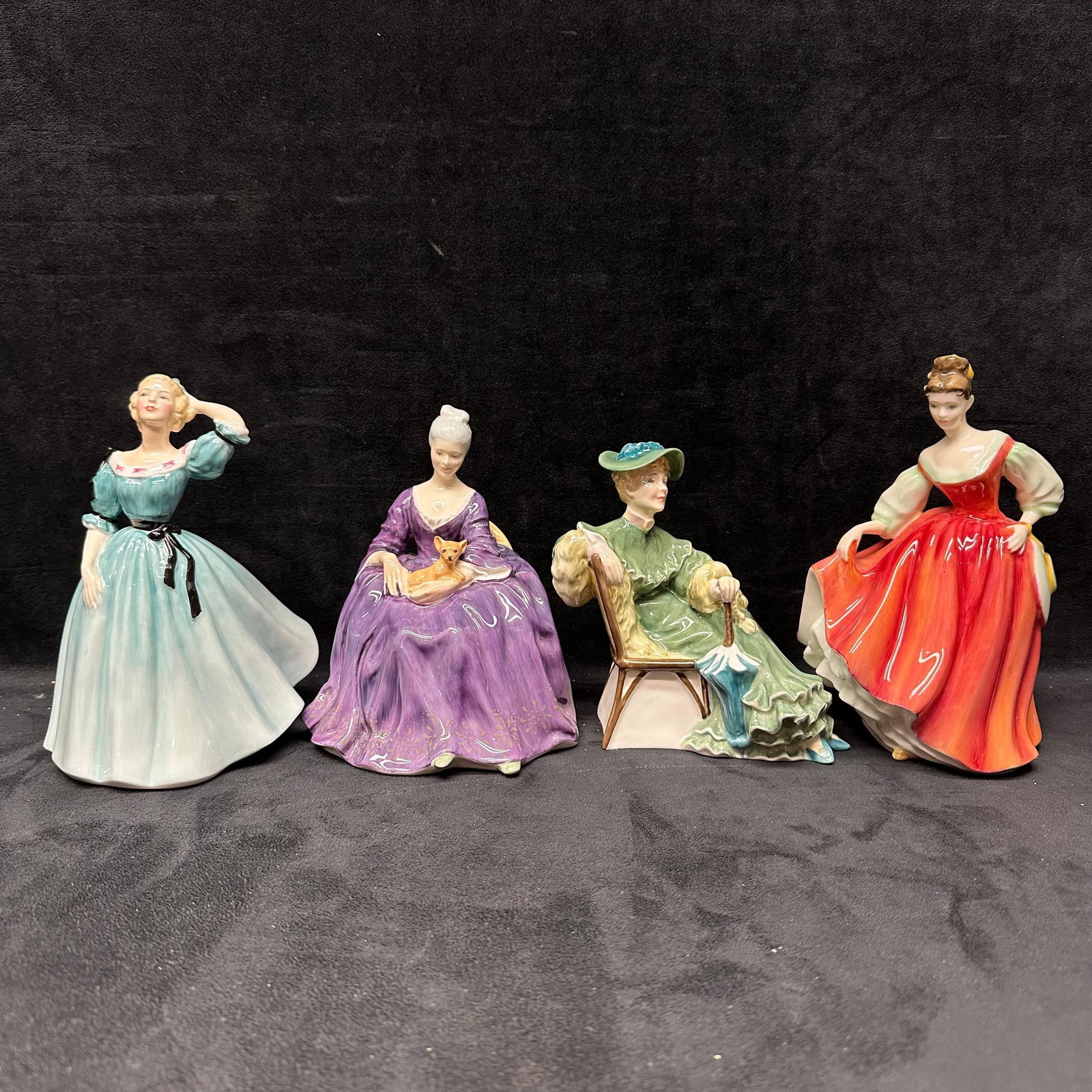 Royal Doulton Lady Figurines Group Charlotte Fair Lady Ascot Celeste Four Figure Set (1 of 9)