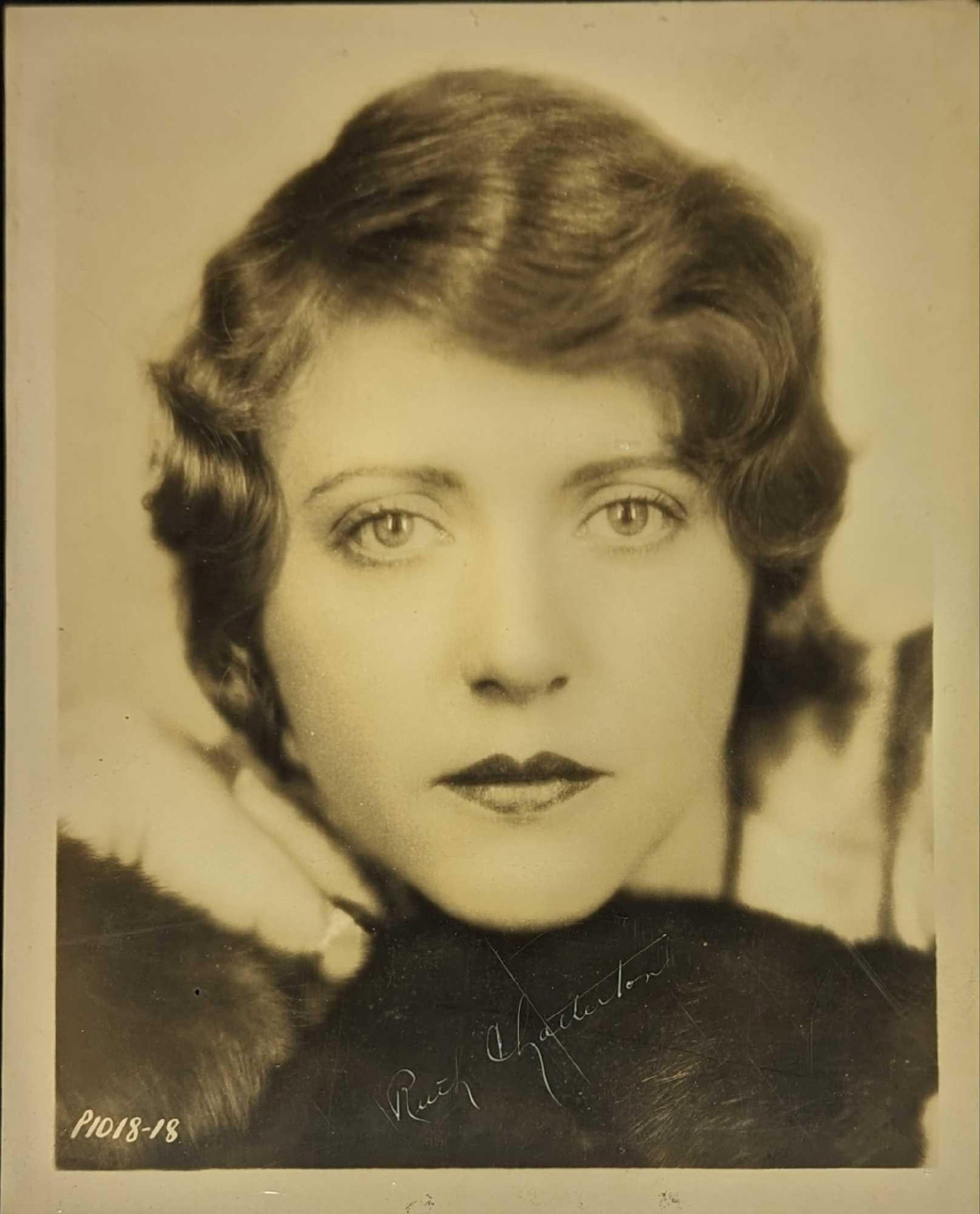 Ruth Chatterton Autographed Publicity Photo: Ruth Chatterton Autographed Publicity Photo. This is approx 8" x 10" and it weighs 0.02lb. The photo has creases on the corners, edges, and some wrinkles on the photo. This signature has 